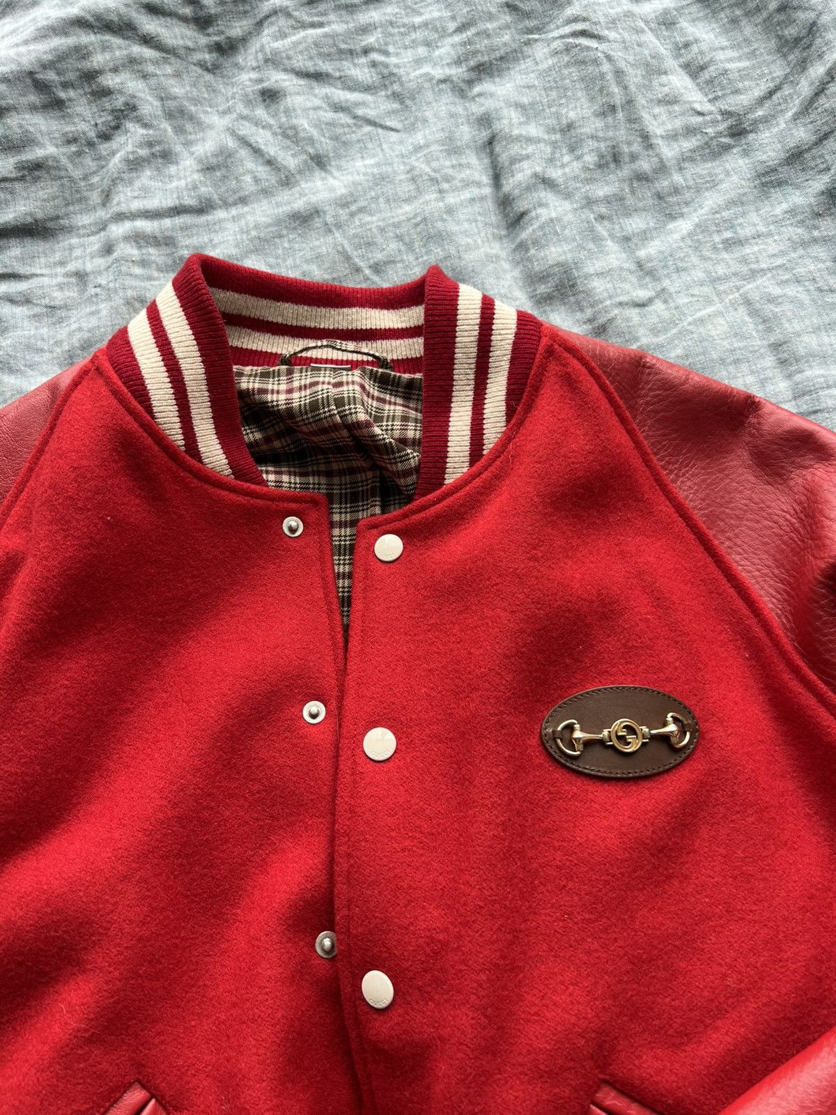 Gucci 3850USD Horsebit Varsity Letterman 20fw Alessandro Michele Size US L / EU 52-54 / 3 - 8 Thumbnail