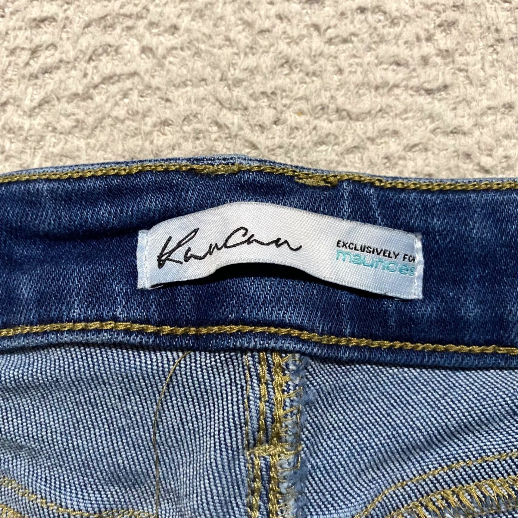 Vintage Kancan Jeans Blue Denim Dark Wash Skinny Leg Mid Rise Button Fly Womens Size 28 Maternity? Size 28" / US 6 / IT 42 - 3 Thumbnail
