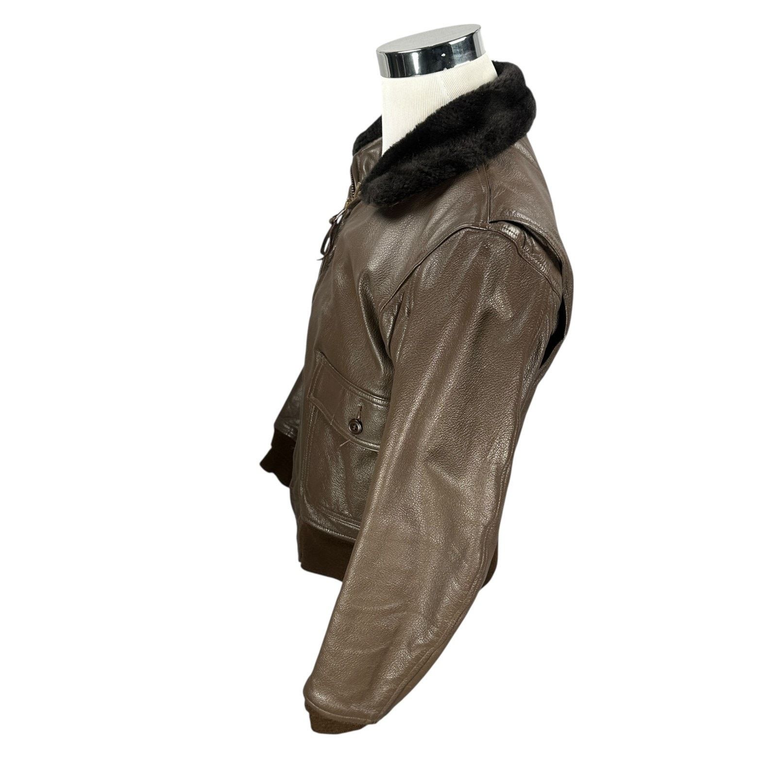 Other Vintage Ralph Edwards US Navy Bomber Jacket Men 40 Brown 70s Size US M / EU 48-50 / 2 - 5 Thumbnail