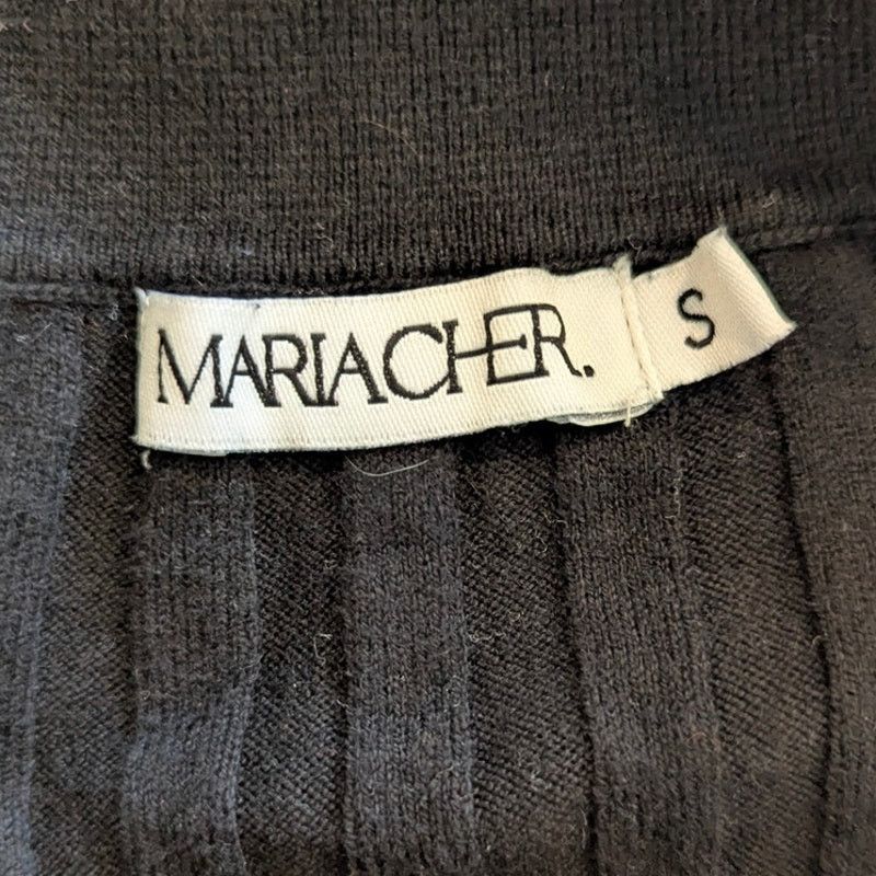 Other Maria Cher Black Rib Knit Cotton Cashmere Cardigan Size S / US 4 / IT 40 - 4 Thumbnail