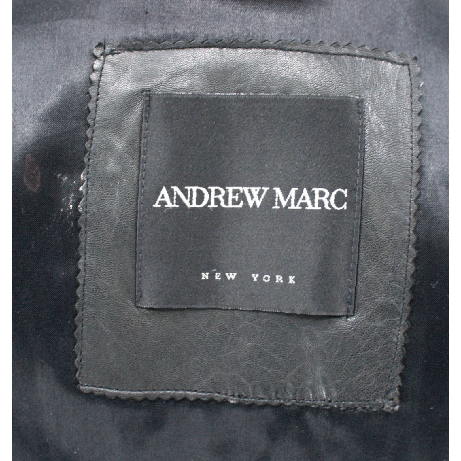 Andrew Marc Andrew Marc Leather Jacket Mens Pea Coat Jacket L Black 90s 2000s Vintage Size US L / EU 52-54 / 3 - 4 Thumbnail