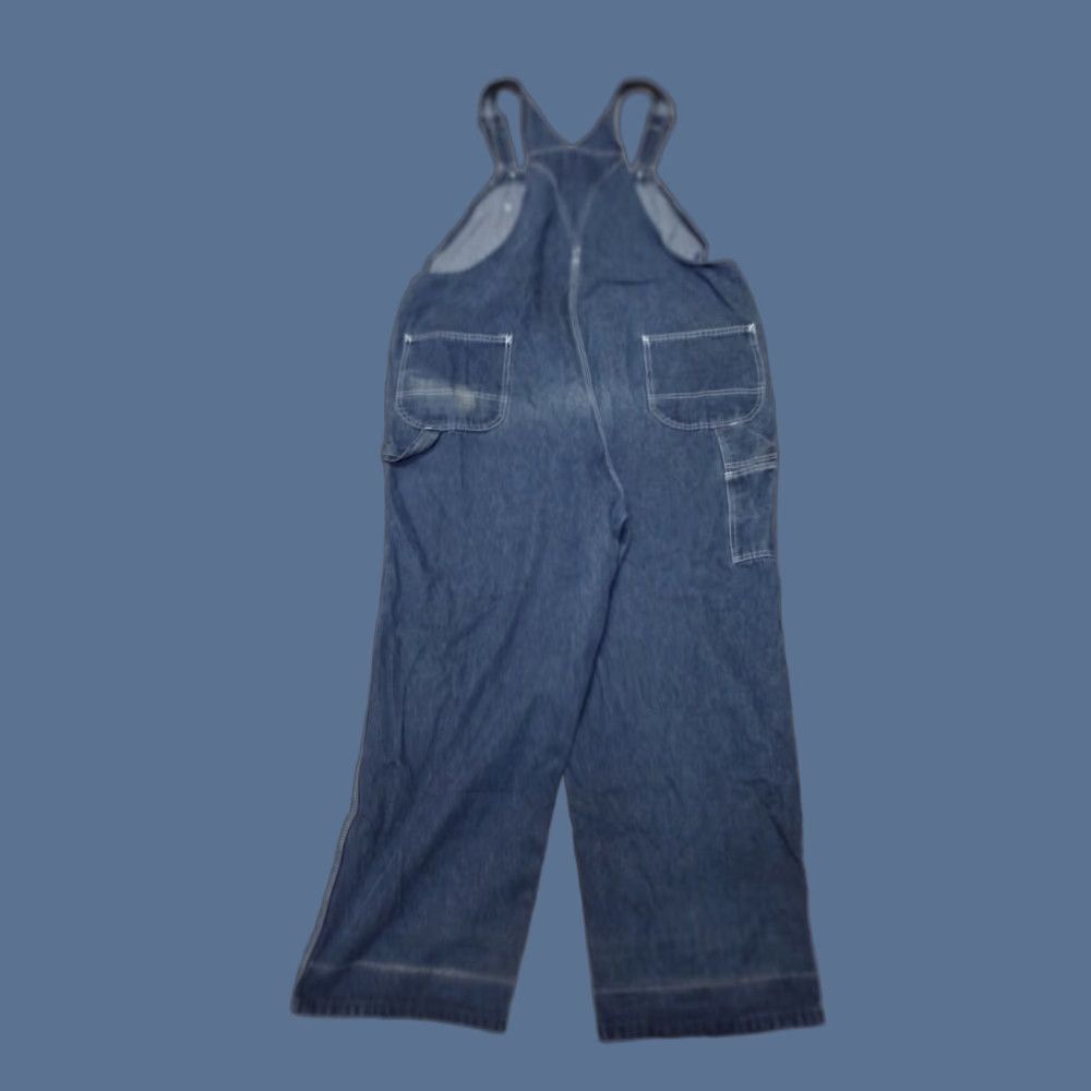 Sears VINTAGE Roebucks Bib Overalls Carpenter Denim Men's 40 Blue Cotton Polyester Buckle 90s USA Farmer Pockets Comfort Regular Roebuck & Co. Men Size US 40 / EU 56 - 1 Thumbnail