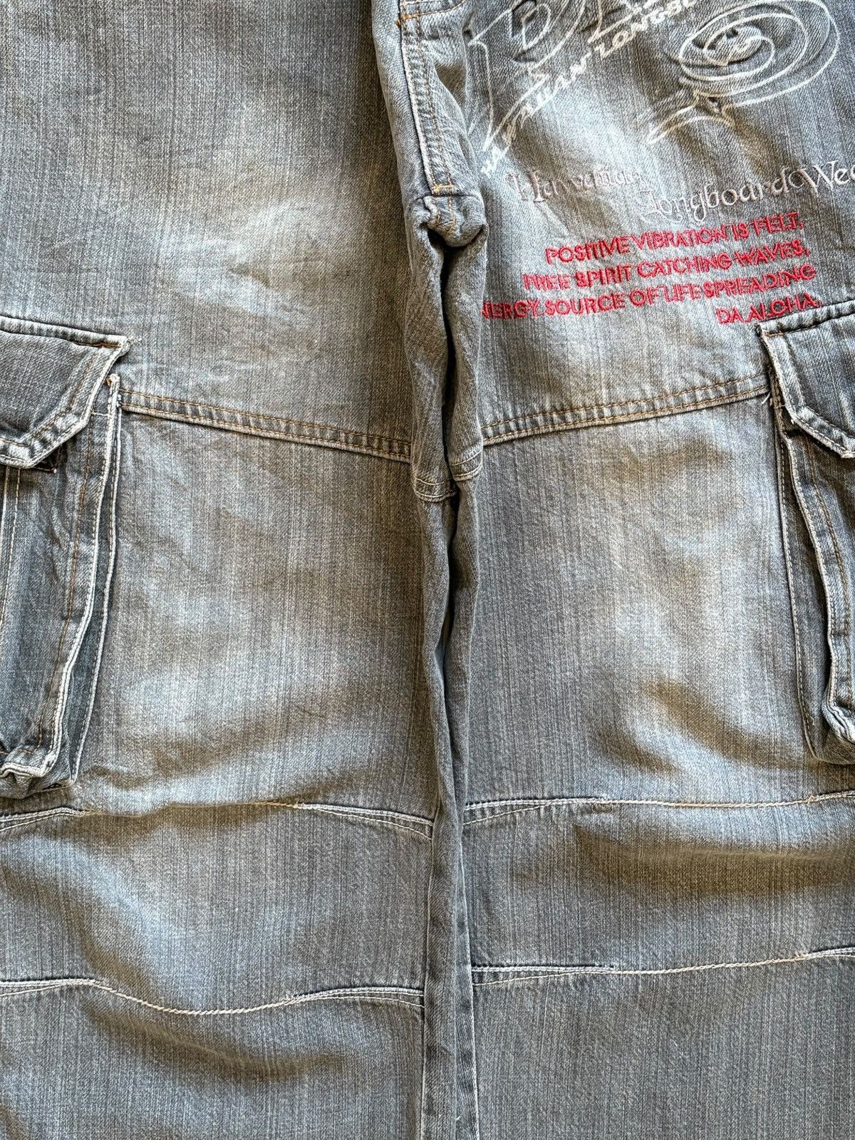 Japanese Brand Vintage Japanese Brand Wording Style Baggy Cargo Jeans Size US 29 - 6 Thumbnail