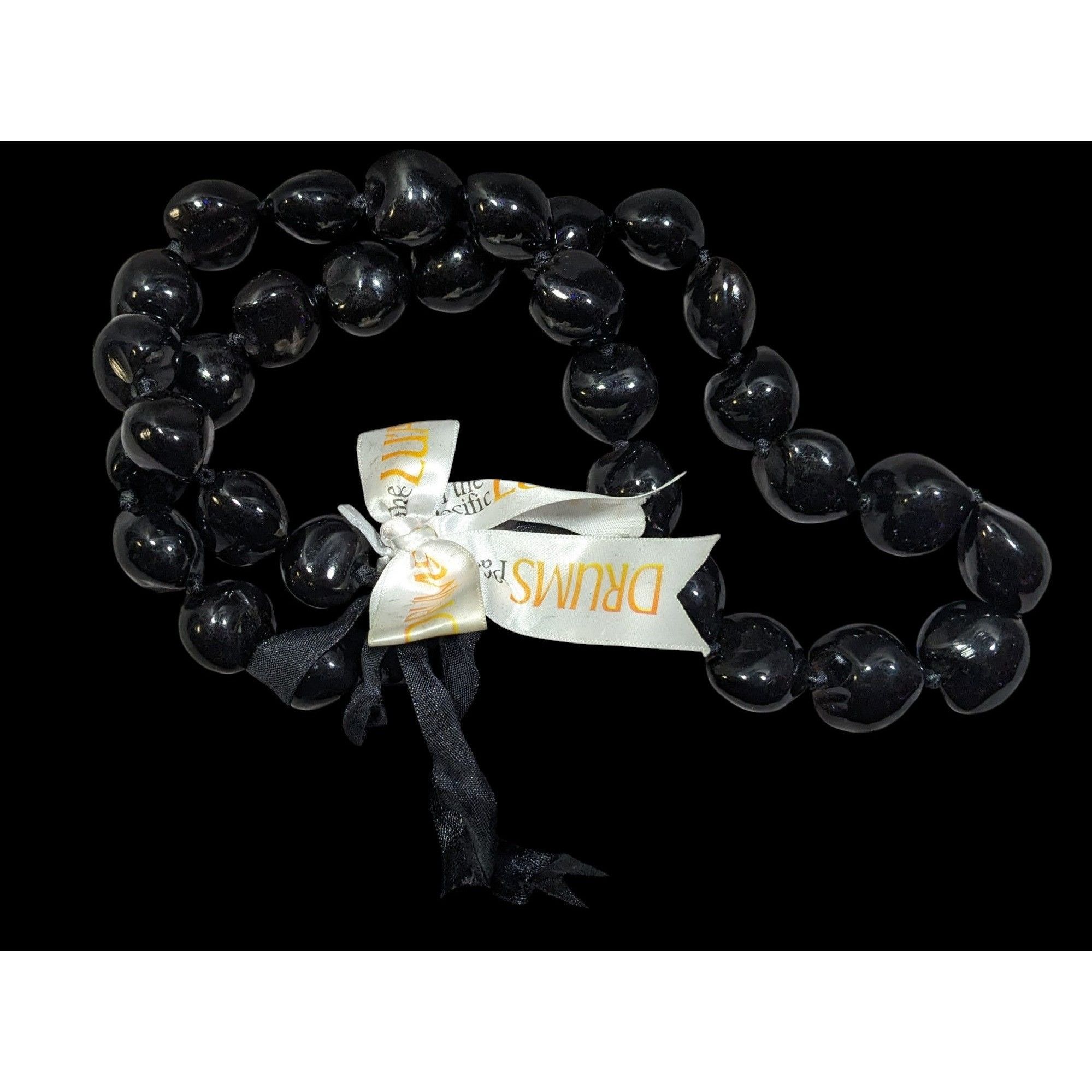 Other Drums Of The Pacific Black Hawaiian Kukui Nut Necklace Size ONE SIZE - 1 Thumbnail