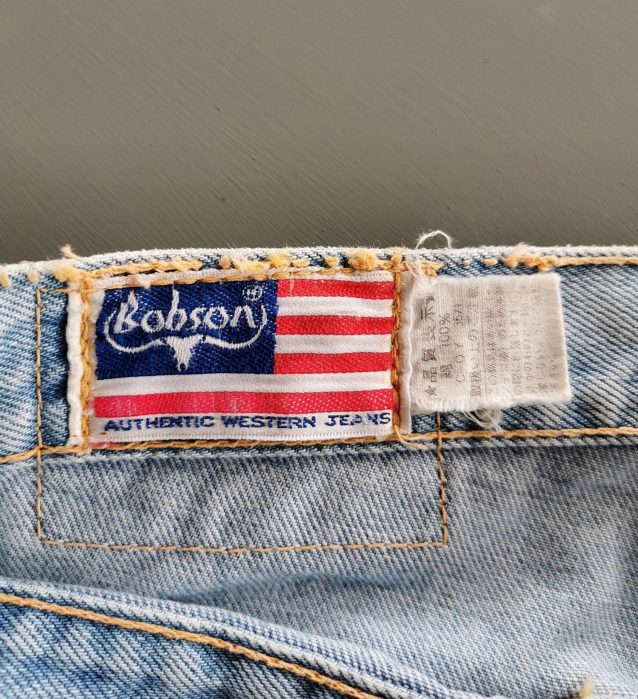 Le Grande Bleu (L.G.B.) Vintage Bobson Flared Bell Bottom Patch Pockets Jeans Size US 31 - 15 Thumbnail