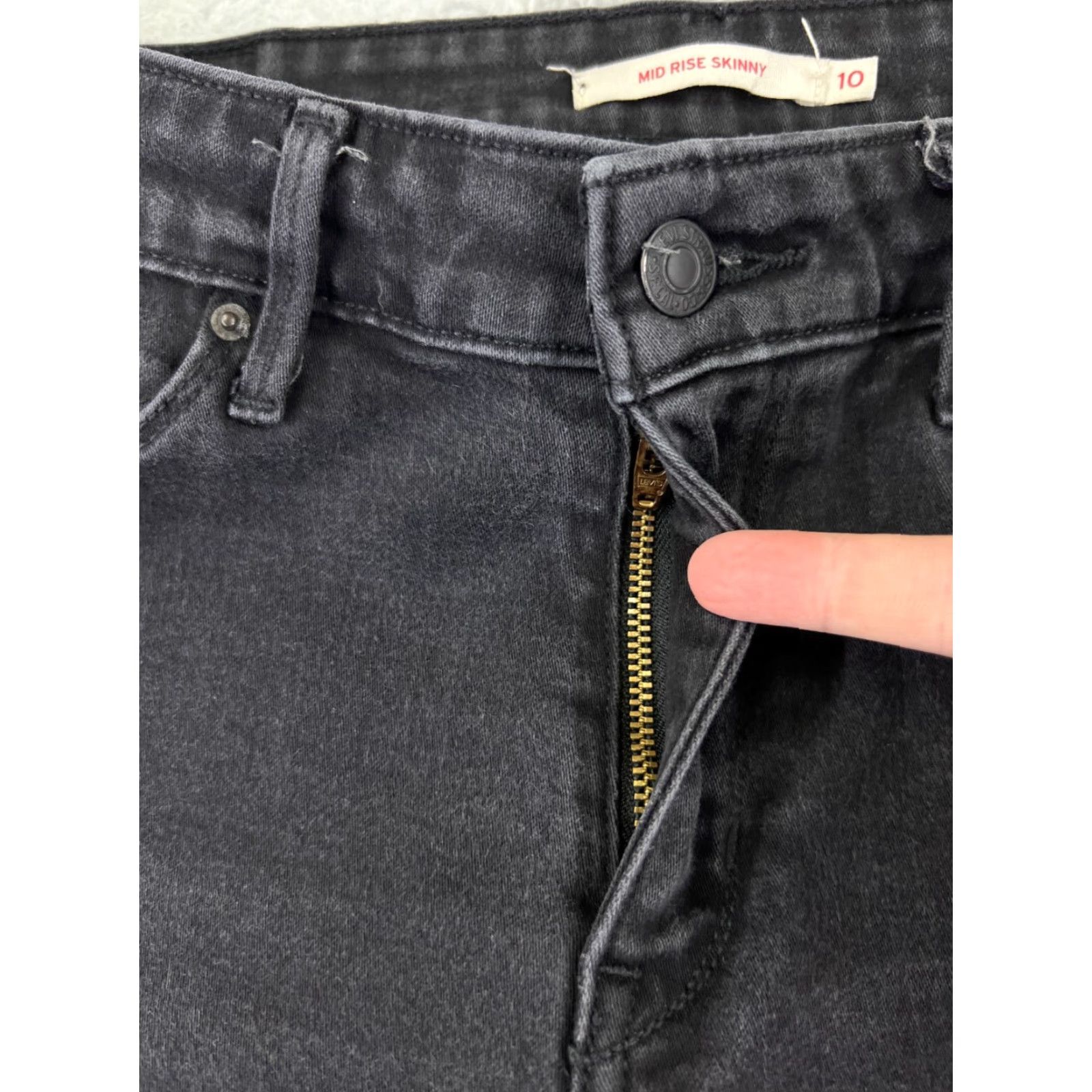 Levi's Levi's Jeans Women Black Denim Mid Skinny 29x28 Cotton Blend 10 Regular Size 32" / US 10 / IT 46 - 5 Thumbnail