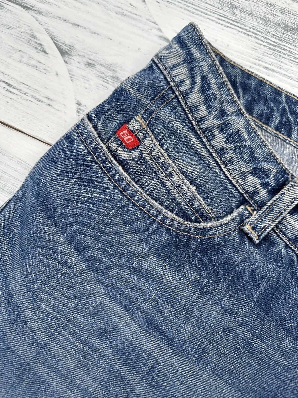 Miss Sixty Y2K MISS SIXTY Extra Low Ty Blue Flared Jeans Pants size 32 Size 30" / US 8 / IT 44 - 5 Thumbnail