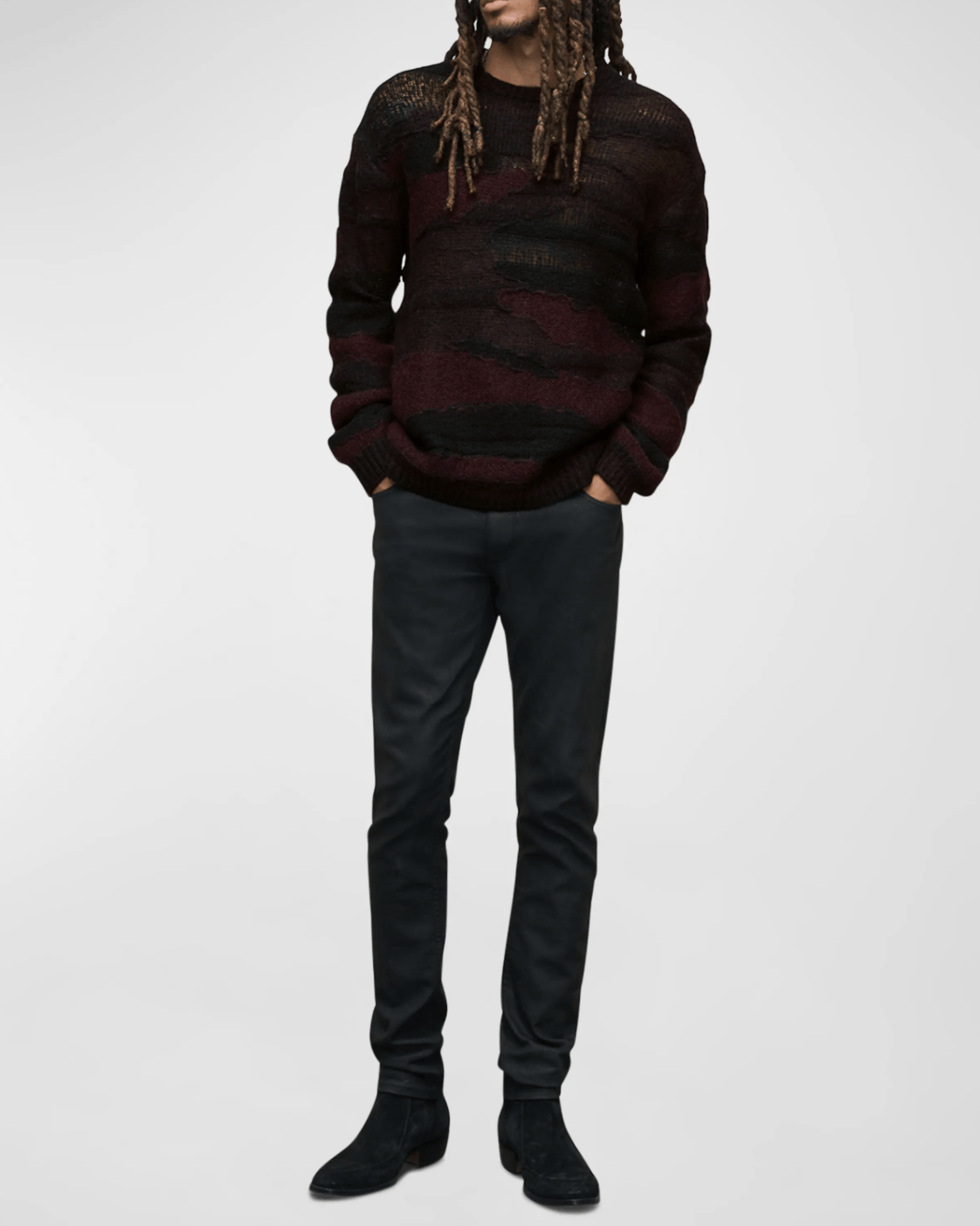 John Varvatos John Varvatos Men's Stanly Bicolor Open-Knit Sweater Size US XXL / EU 58 / 5 - 2 Thumbnail