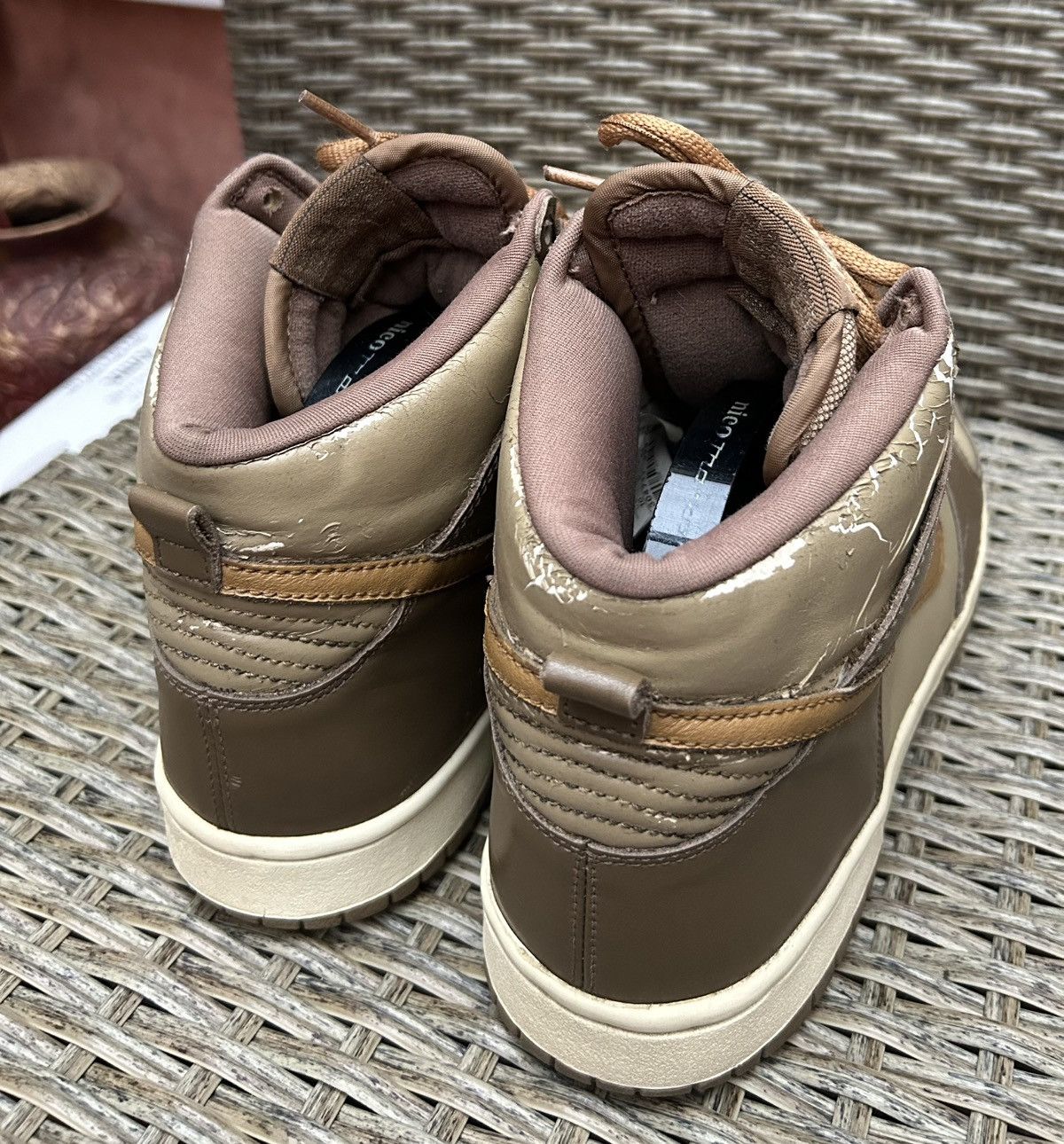 Nike Vintage 2003 Nike Dunk High “UNSTUSSY” Hay Maple Taupe Size US 10 / EU 43 - 17 Thumbnail