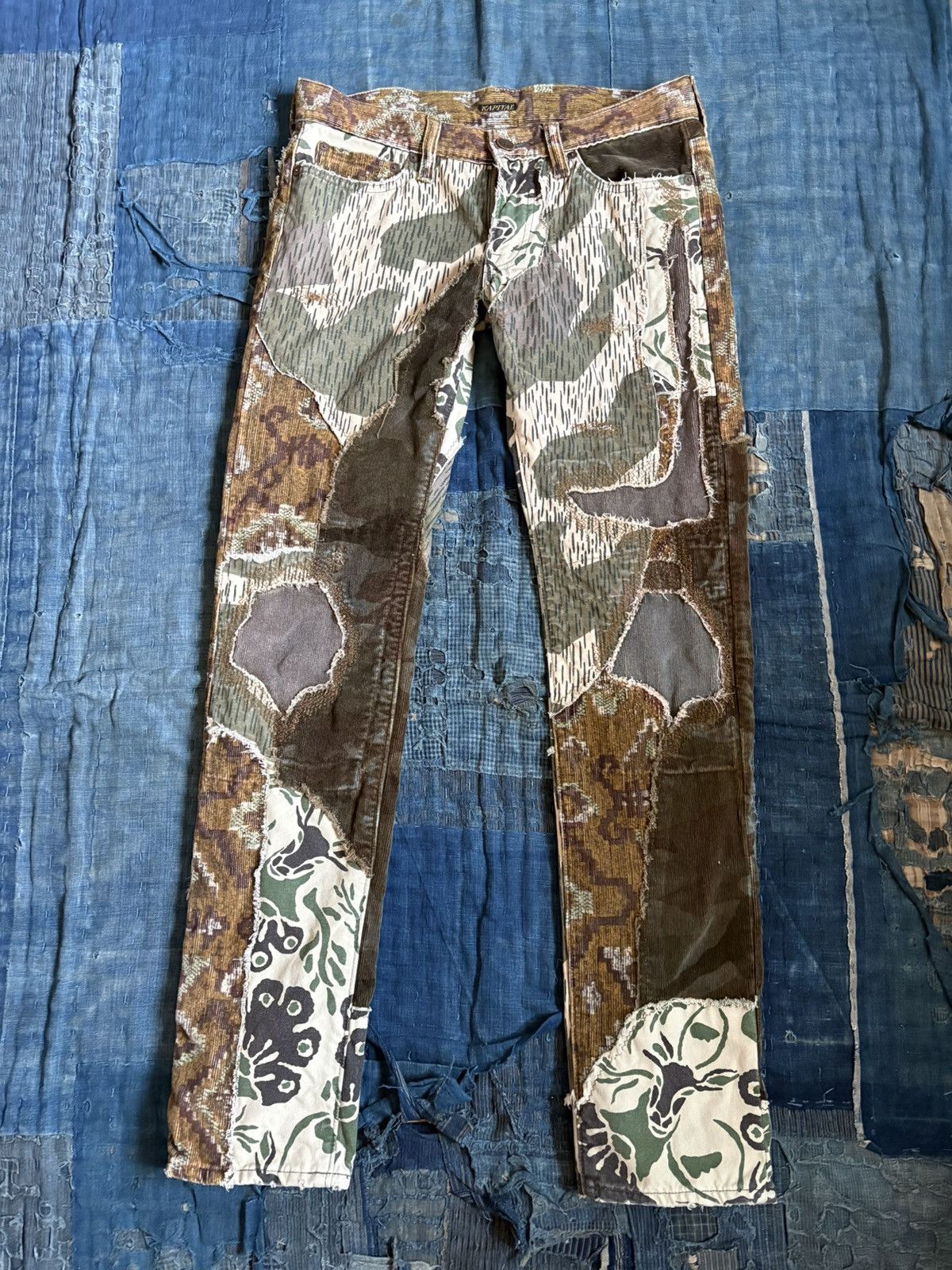 Kapital Kountry KOUNTRY Repair Mixed Pattern Corduroy Patchwork Jeans Size US 30 / EU 46 - 1 Thumbnail