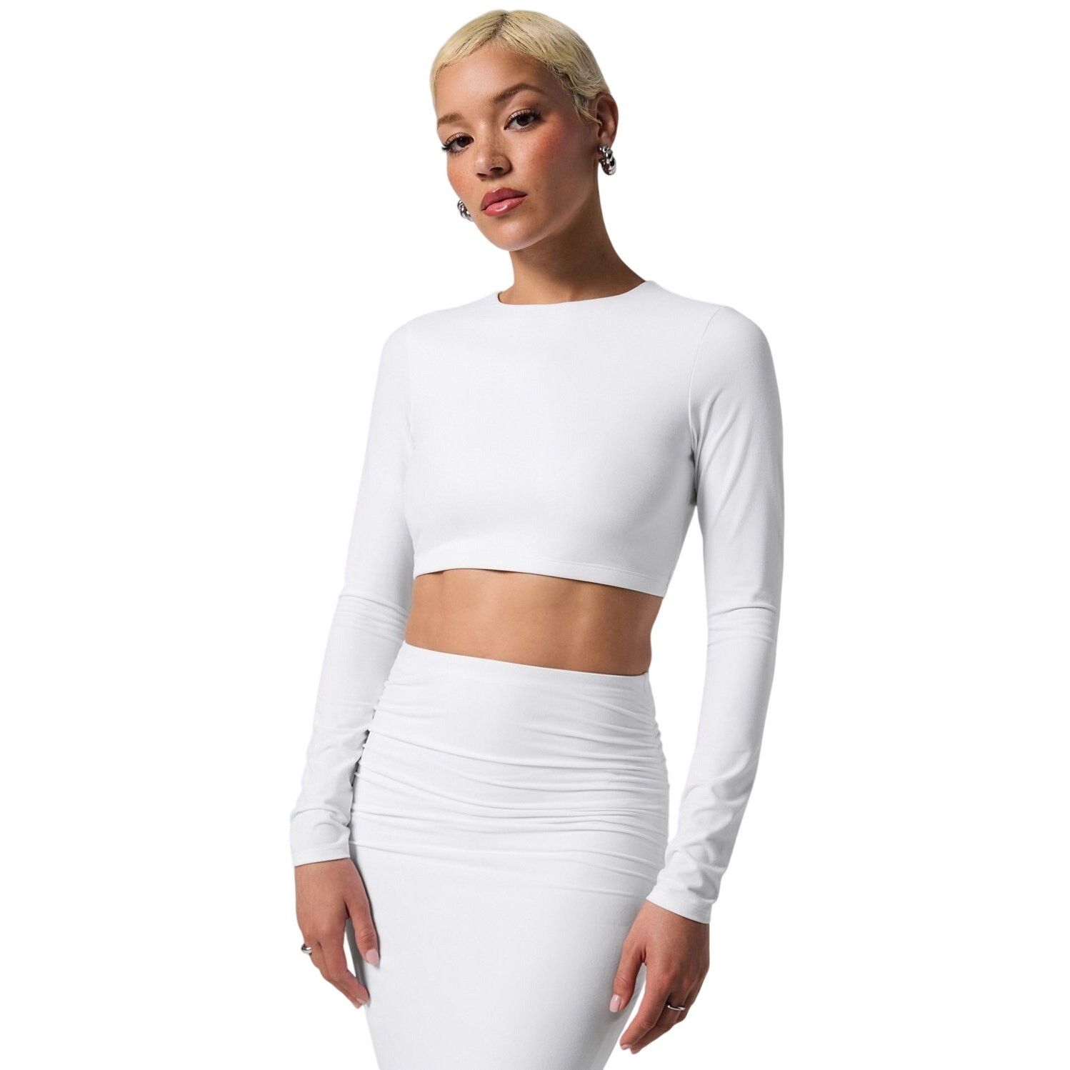 Fabletics Fabletics Luxe 360 White Long Sleeve Top - Size XS - New Size XS / US 0-2 / IT 36-38 - 3 Thumbnail