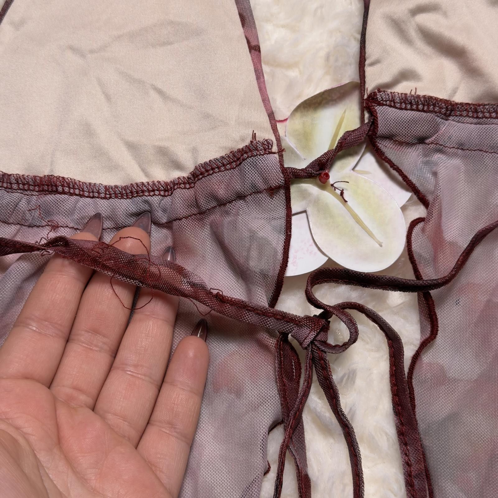Unknown London Floral Top Fairycore Coquette Y2K 3D Flower Tie Back Cami Size S / US 4 / IT 40 - 4 Thumbnail
