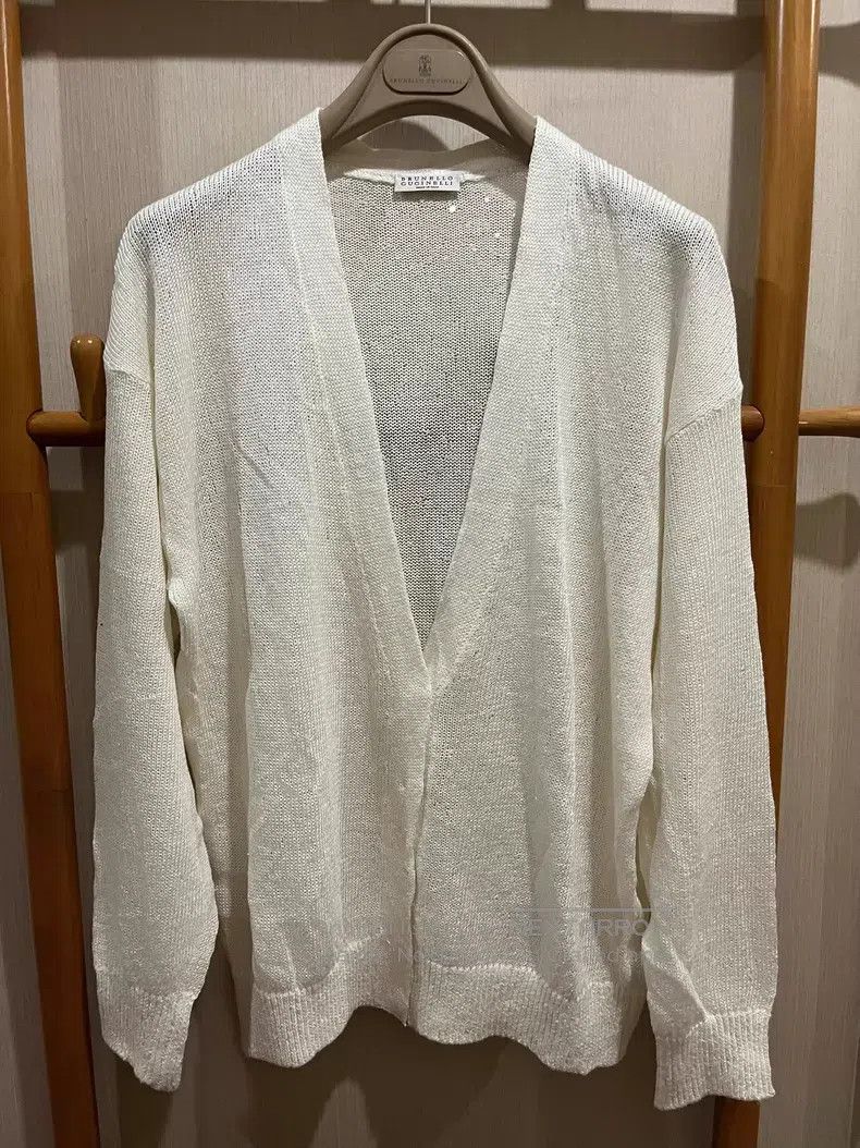 Brunello Cucinelli Brunello Cucinelli Linen Beaded Open Cardigan Jacket Size M / US 6-8 / IT 42-44 - 2 Thumbnail