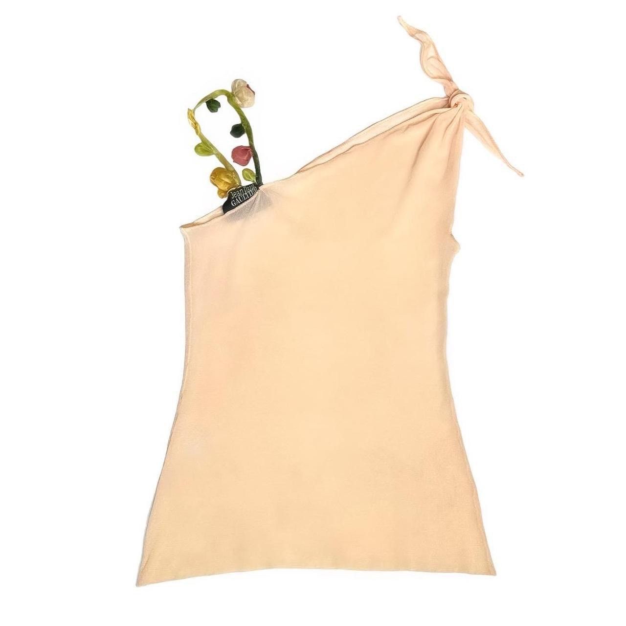image of Jean Paul Gaultier Gaultier Flower Sleeve Top And Skirt ‧₊˚❀༉‧₊˚ in Peach, Women's (Size Medium)