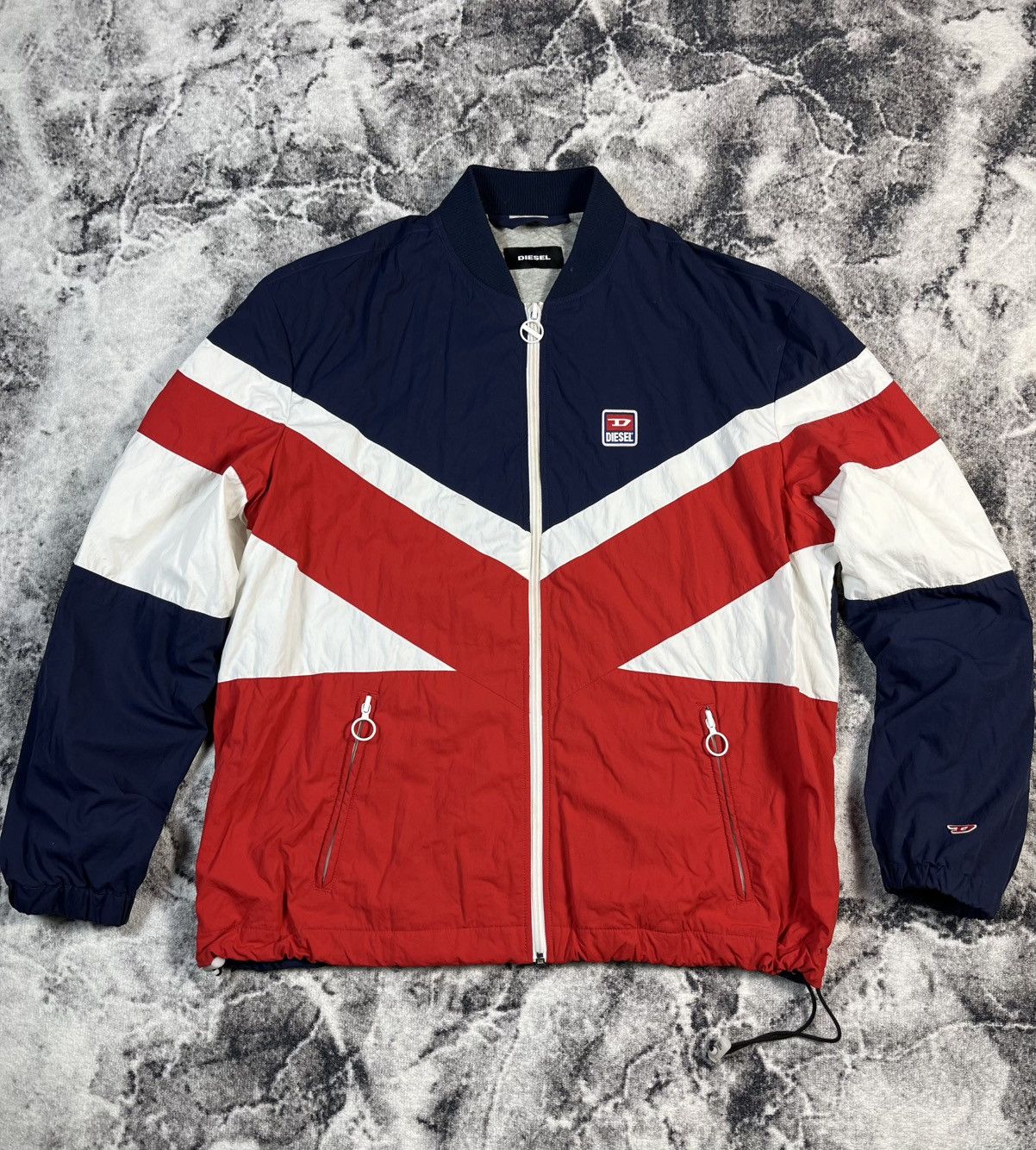 Vintage Diesel Racing Colorblock Nylon Jacket XXL Y2K