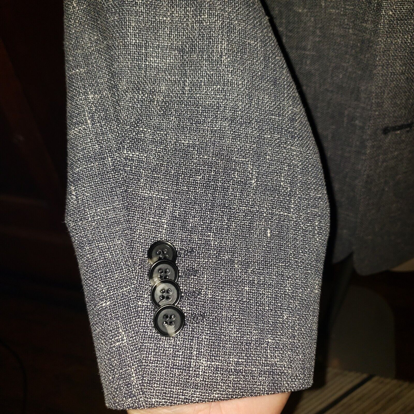 H&M H&M Blazer jacket Blue 44R Slim Fit Size 44R - 2 Thumbnail