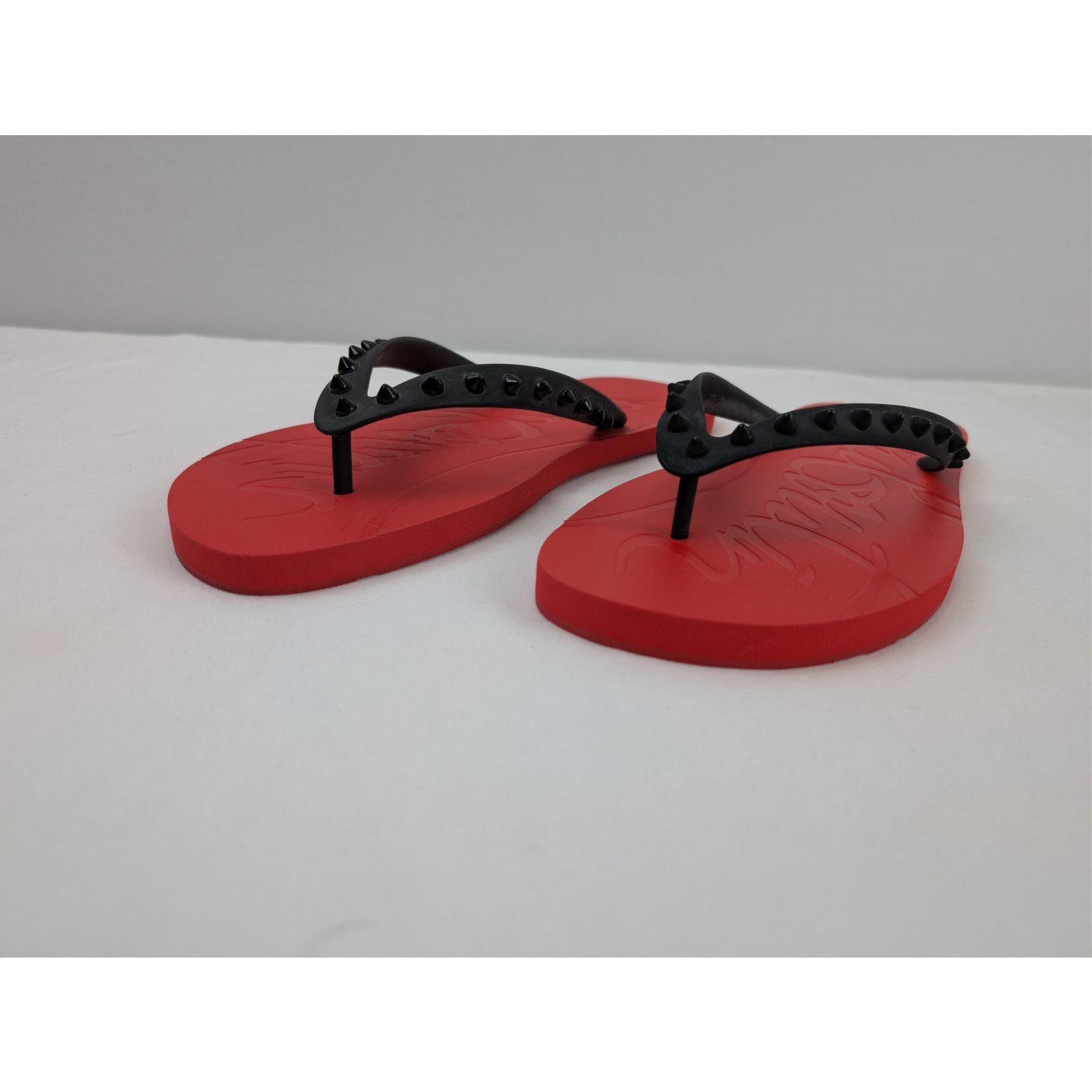 Christian Louboutin o1rshd1 Loubi Flip Flat Slide slipper in Red 46 Size US 13 / EU 46 - 7 Thumbnail