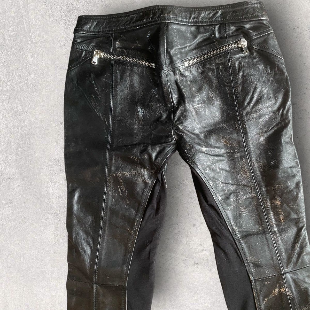Valentino Valentino Painted Leather Biker Pants Size 28" / US 6 / IT 42 - 4 Thumbnail