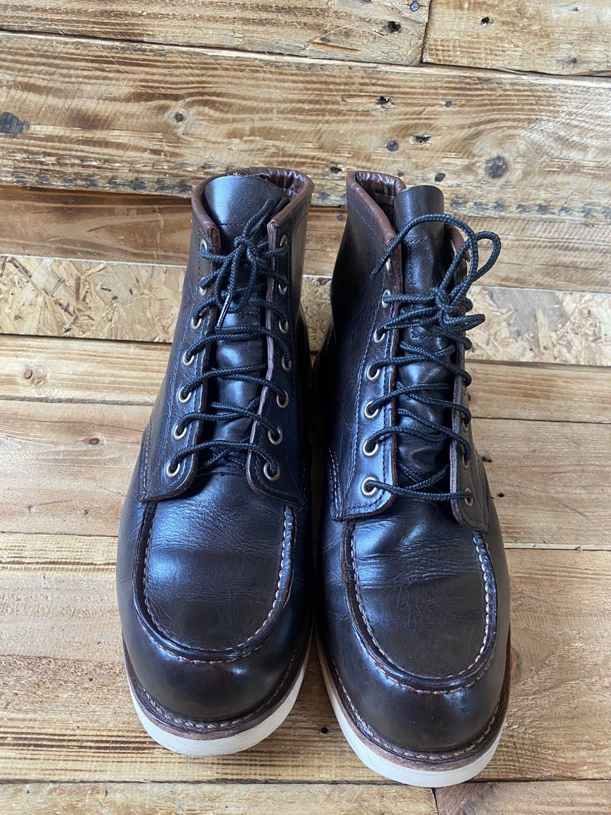 Red Wing Redwing moc-toe charcoal rough boots sz 9E /42 Size US 9 / EU 42 - 4 Thumbnail