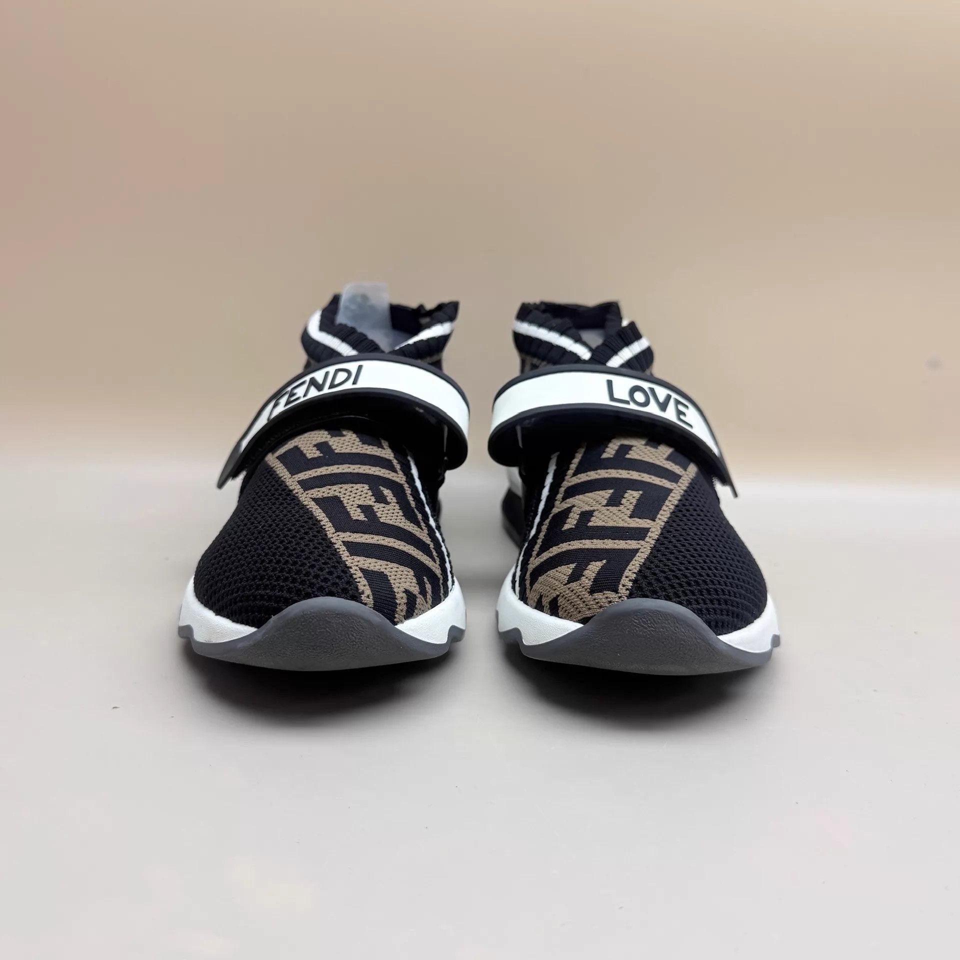Fendi Fendi Black & Brown Allover Knit Sock Shoe 37 99 New Size US 6.5 / IT 36.5 - 2 Thumbnail