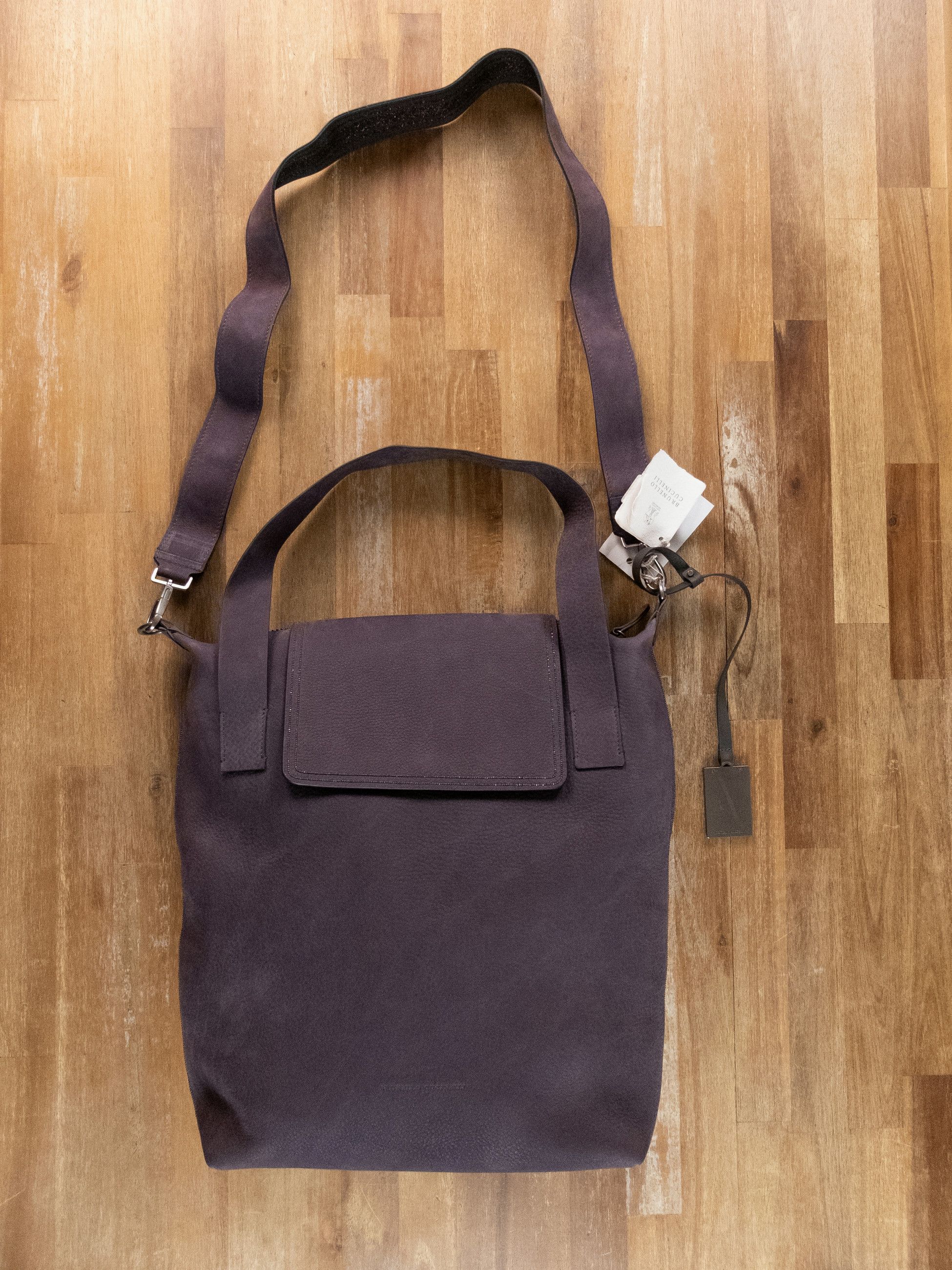 Brunello Cucinelli Purple Suede Crossbody Messenger Bag, Women's