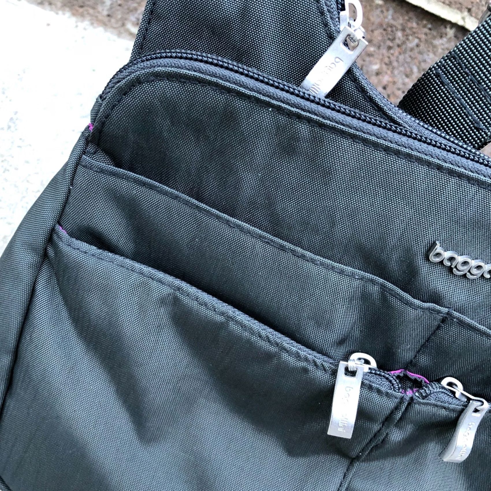 Vintage BAGGALLINI Crossbody Purse Bag Women's Grey Nylon Travel Lightweight Crossbody Strap Medium Bag Size ONE SIZE - 2 Thumbnail