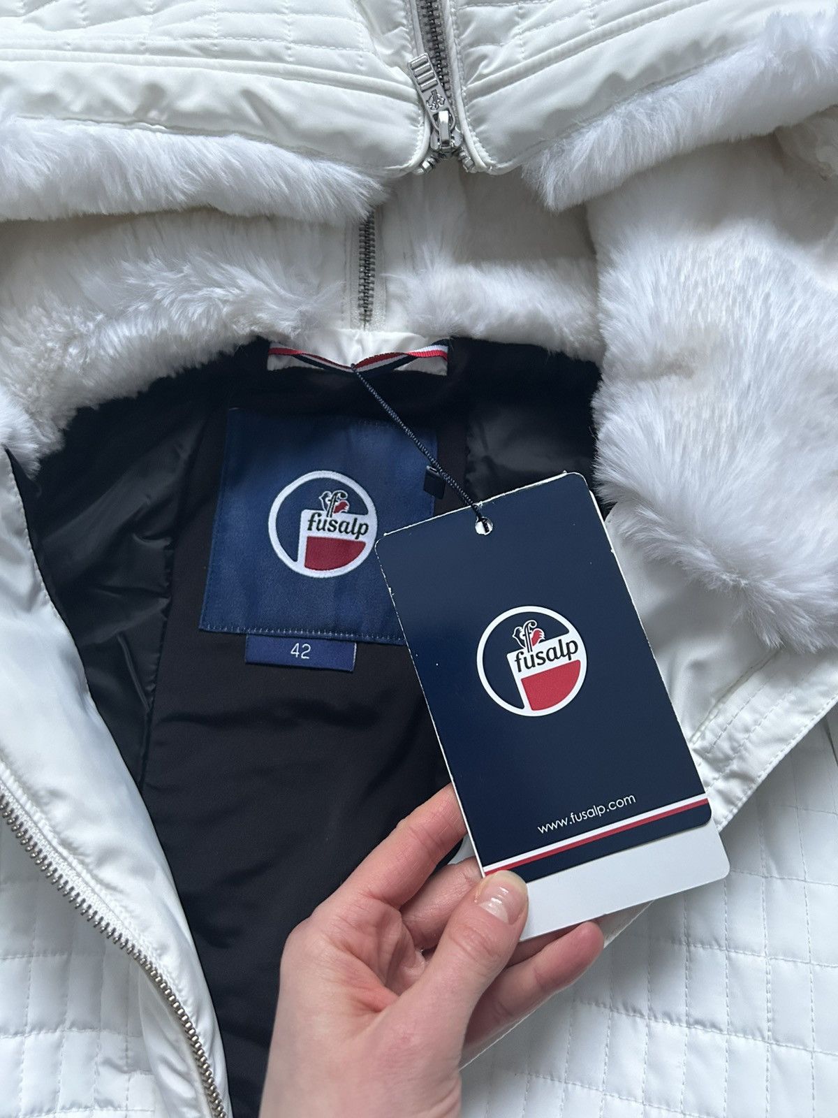 Fusalp Fusalp white ski city jacket with belt new XL 42 Size XL / US 12-14 / IT 48-50 - 8 Thumbnail
