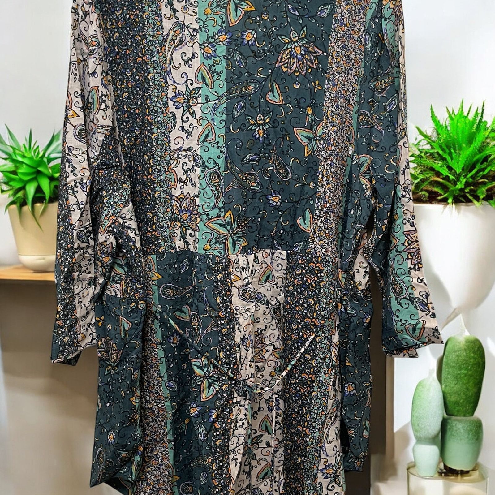 Unknown London Avenue Green Patterned Tunic Blouse Top Plus Sz 22/24 Size 3XL / US 20-22 - 2 Thumbnail