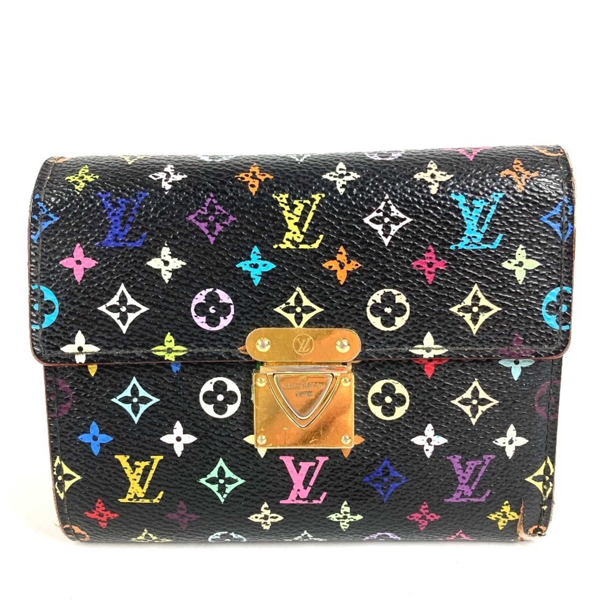 Louis Vuitton LOUIS VUITTON M58015 Monogram Multicolore Portefeuille Koala Compact Wallet, Tri-fold Canvas, Women's, Noir, Black Size ONE SIZE - 1 Thumbnail