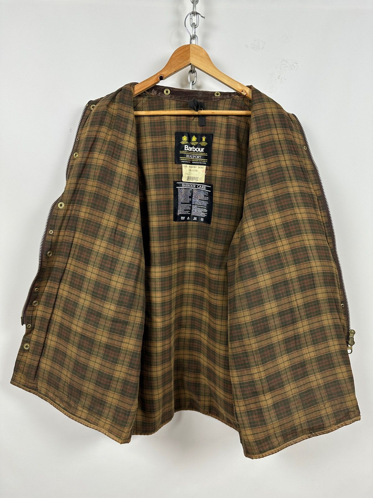 Barbour Vintage Barbour Beaufort Olive Brown Waxed Coat Jacket Size US XXL / EU 58 / 5 - 5 Thumbnail