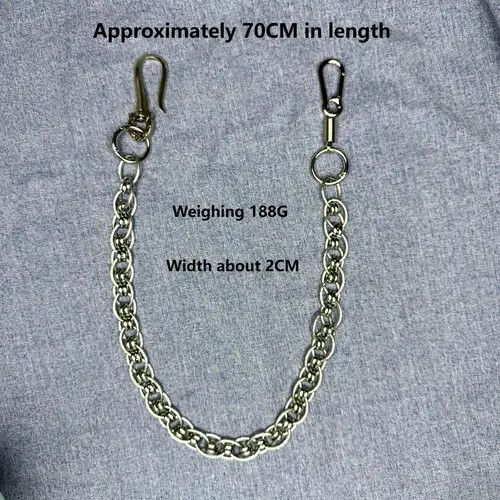 Jewelry Chunky Silver Chain Wallet Chain, Belt Chain, Pants Chain Size ONE SIZE - 6 Thumbnail