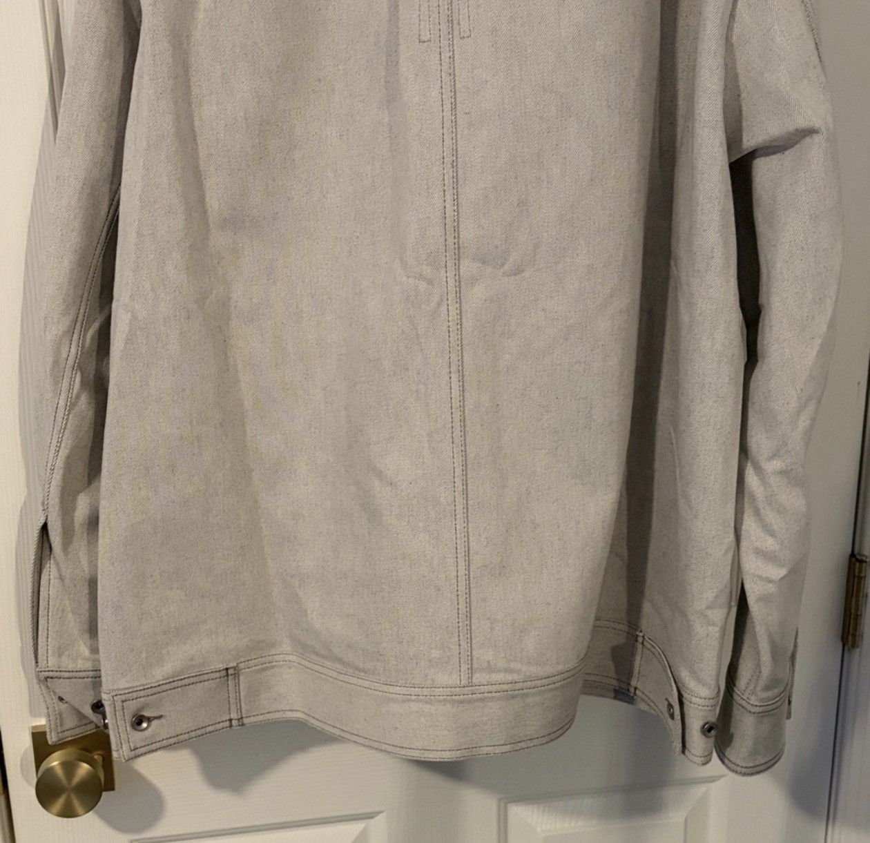 Rick Owens Drkshdw Rick Owens DRKSHDW Jumbo Worker Milk Melange Denim Jacket Size US XL / EU 56 / 4 - 8 Thumbnail