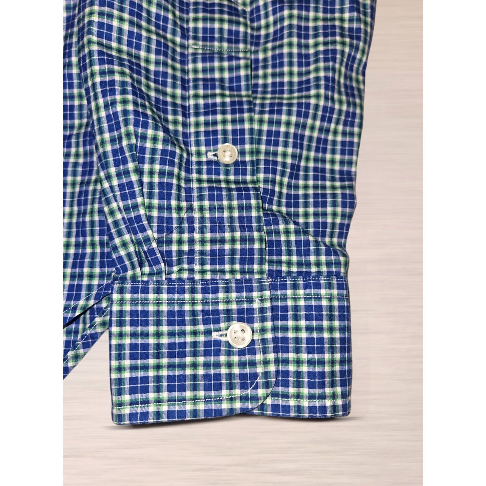 Ralph Lauren VINTAGE Ralph Lauren Button-Down Shirt M Classic Fit Men's Blue/Green Check 90s Preppy Cotton Regular Size M Blue Size US M / EU 48-50 / 2 - 6 Thumbnail