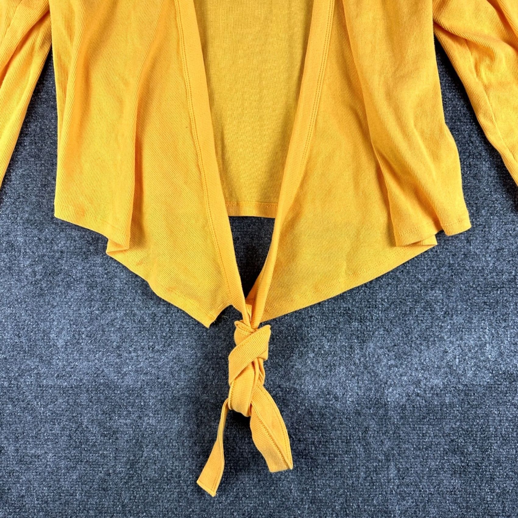Levi's Levi's Sweater Cardigan Womens XL Yellow Cotton Blend Knit Open Tie Hem Long Sleeve V-Neck Casual Modern 90s? Size XL / US 12-14 / IT 48-50 - 2 Thumbnail