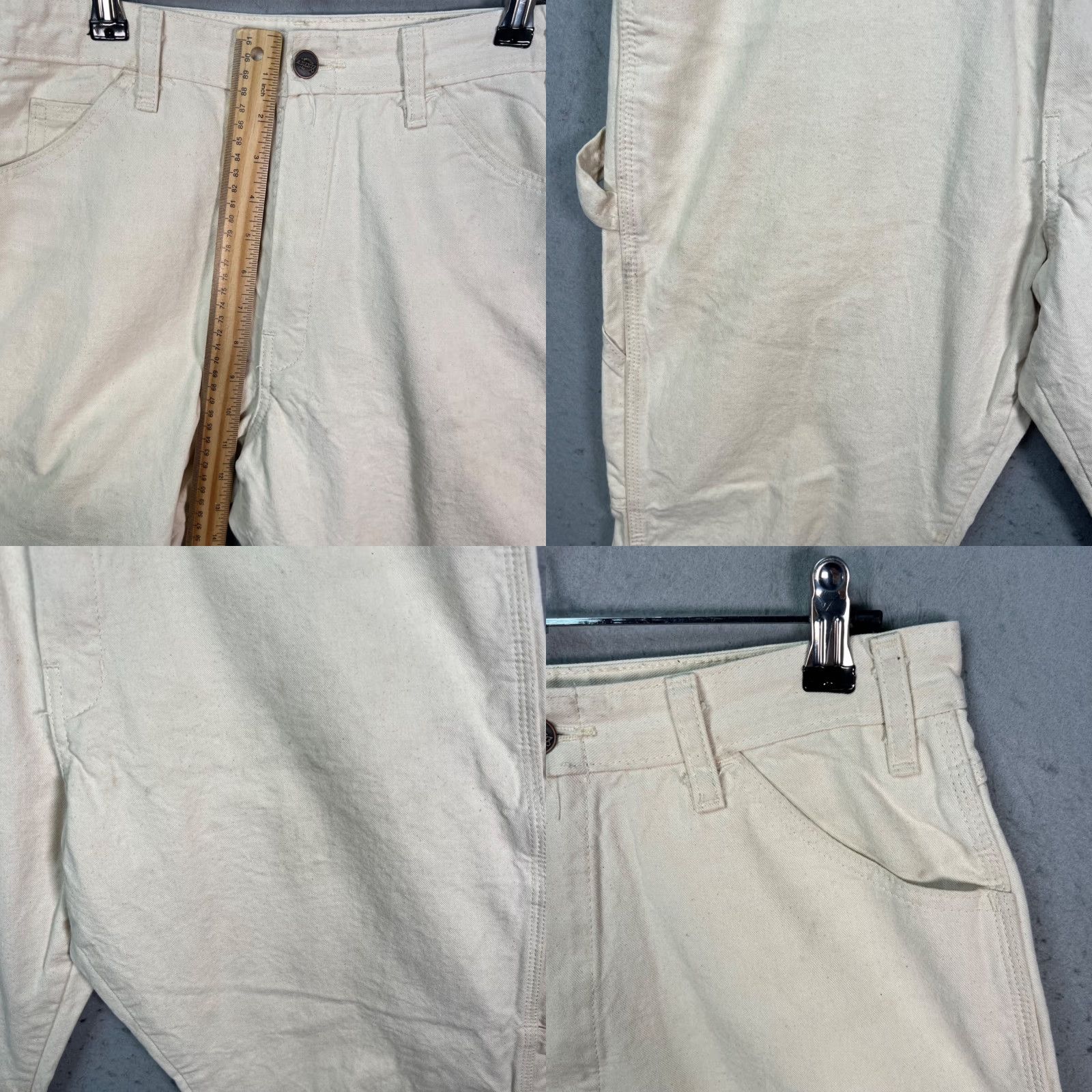 Dickies Dickies Mens Size 32 x 30 Ivory White Carpenter Double Knee Pants 100% Cotton Size US 32 / EU 48 - 8 Thumbnail