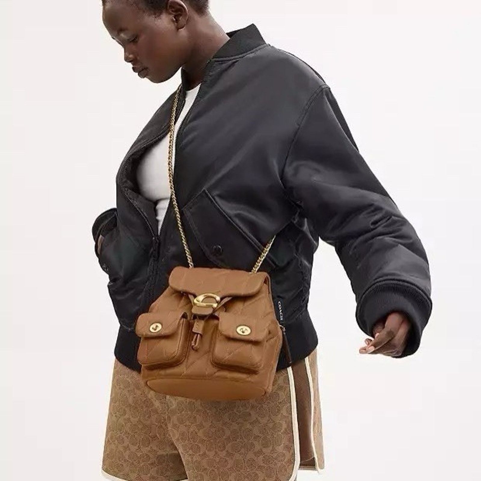 Coach NWT COACH Tabby Backpack Pillow Quilting CU076 Honey Brown Size ONE SIZE - 13 Thumbnail