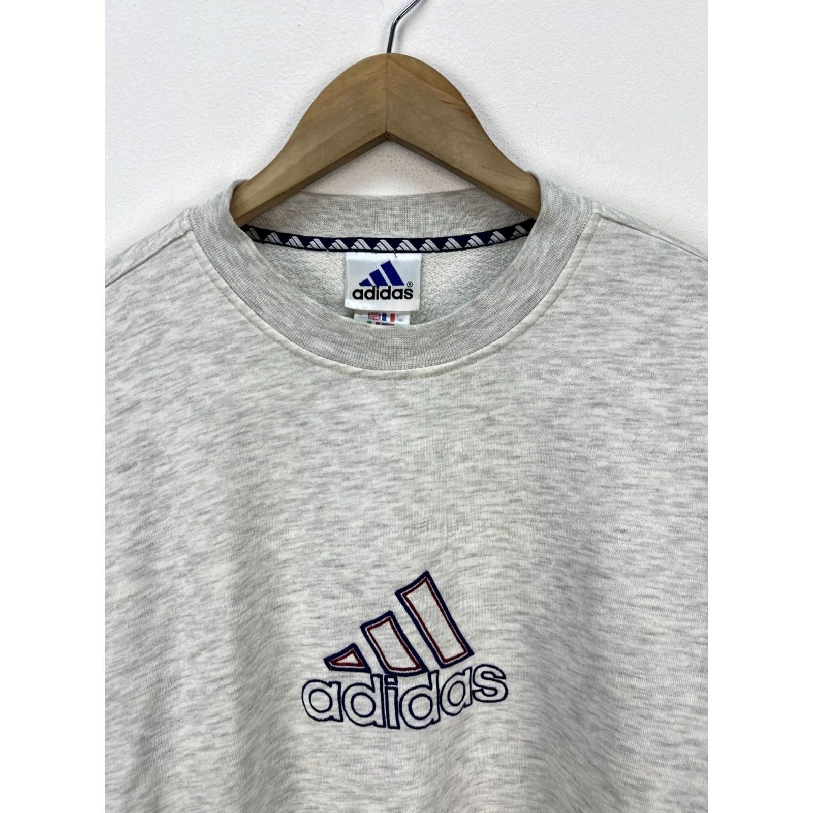 Adidas Vintage 90s Adidas Sweatshirt Grey Heather Crewneck Logo Mens Size L Size US L / EU 52-54 / 3 - 2 Thumbnail
