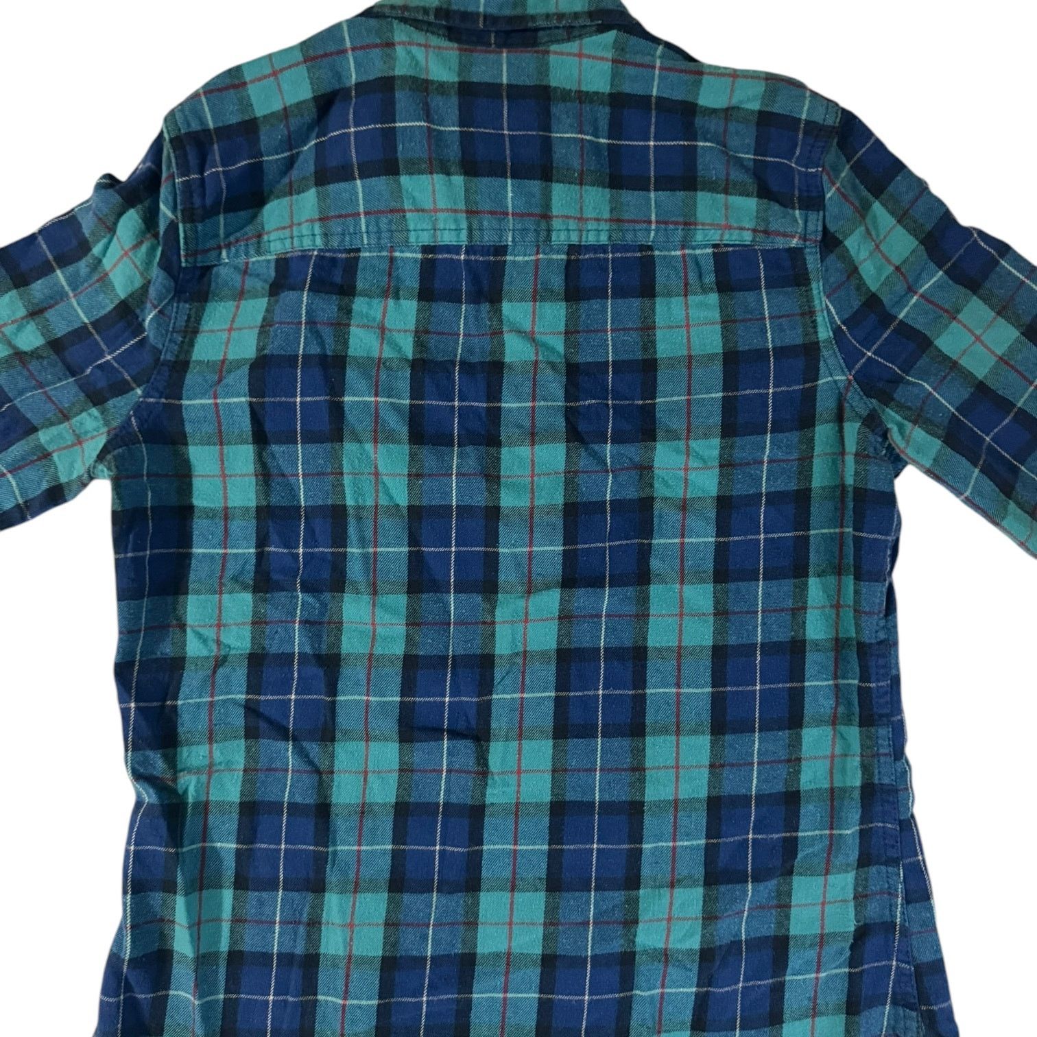 Hollister Hollister Co. Blue on Blue Plaid Flannel Button Up Shirt MD Size M / US 6-8 / IT 42-44 - 3 Thumbnail