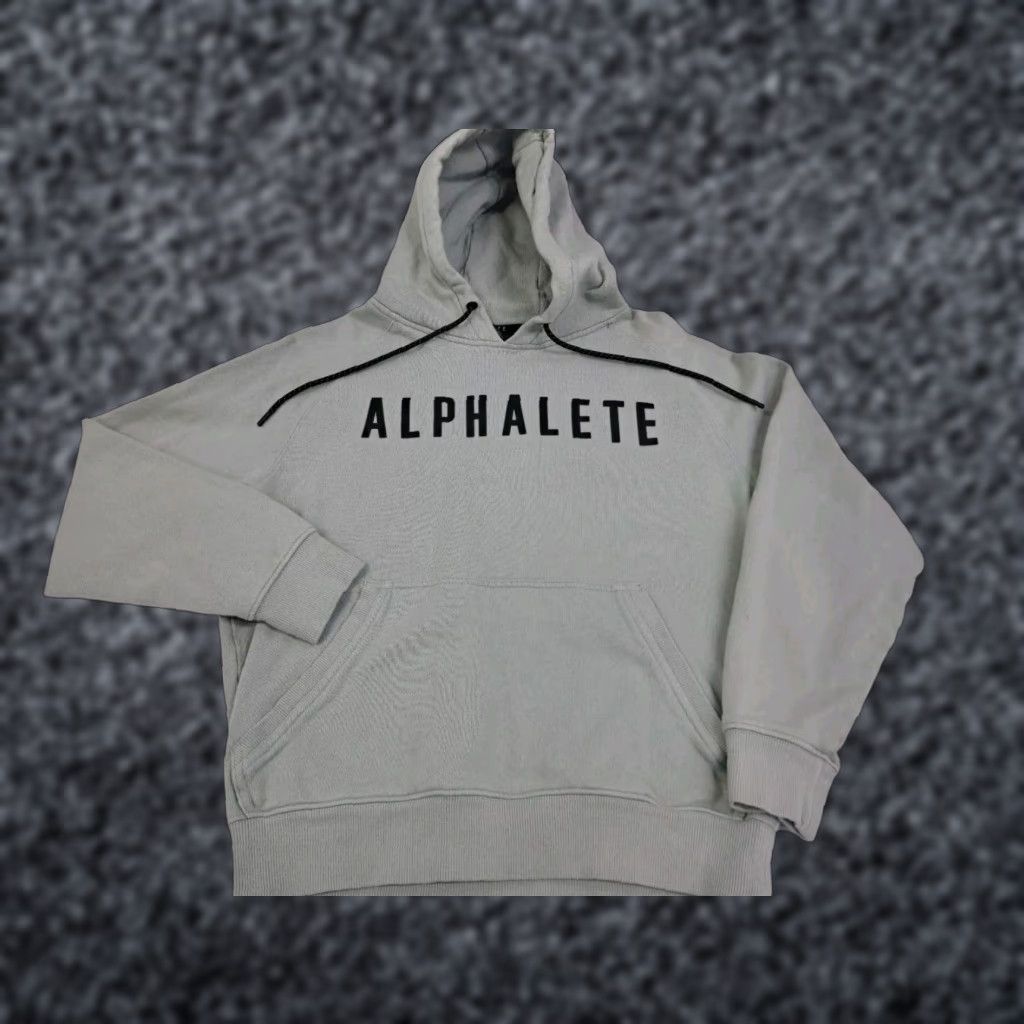 Vintage ALPHALETE Men’s Hoodie Long Sleeve Gray Small Crew Neck Pullover with Pockets Logo Sports All Seasons Regular Fit Size US S / EU 44-46 / 1 - 1 Thumbnail