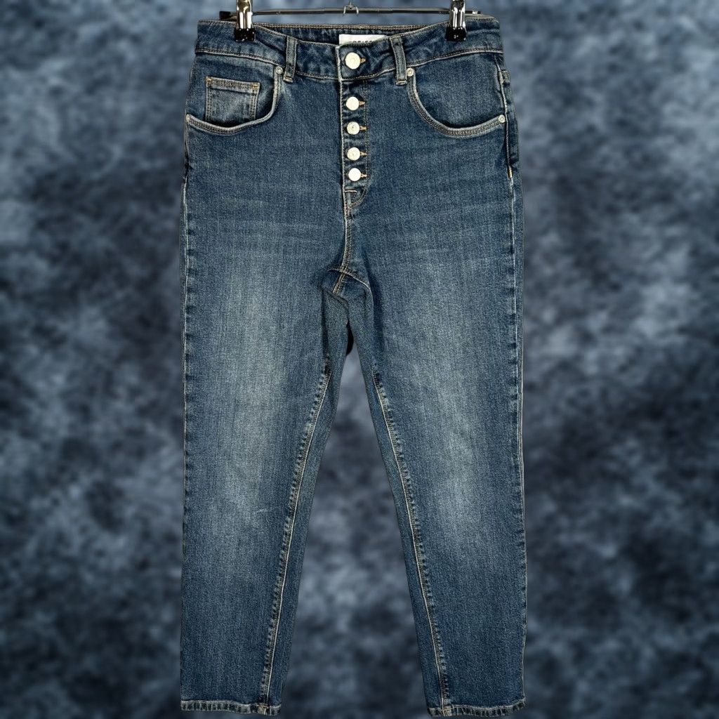 Reiss Reiss Slim Fit Jeans Womens 27 Blue Medium Wash Denim Cotton Blend Tapered Leg Medium Wash Womens Size 27" / US 4 / IT 40 - 1 Thumbnail