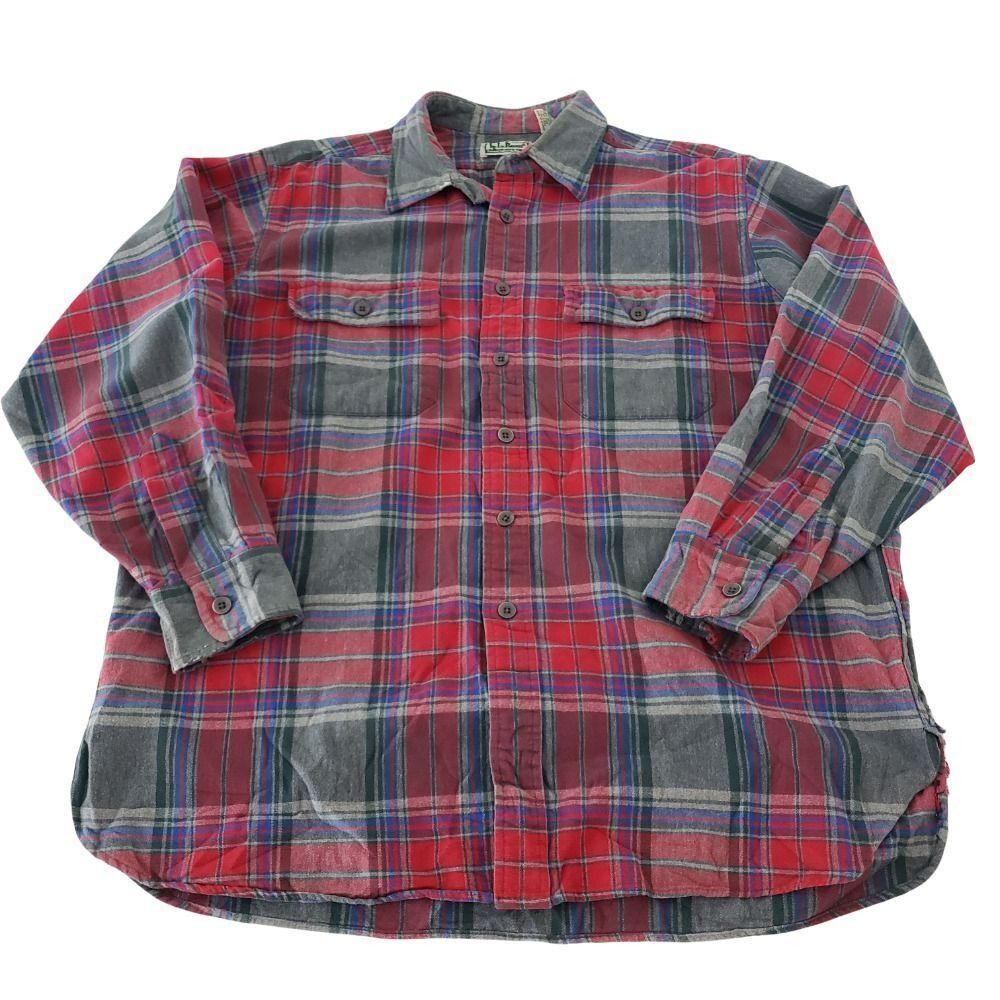 L.L. Bean LL Bean Chamois Cloth Shirt Mens Size Large Red Plaid Size US L / EU 52-54 / 3 - 3 Thumbnail