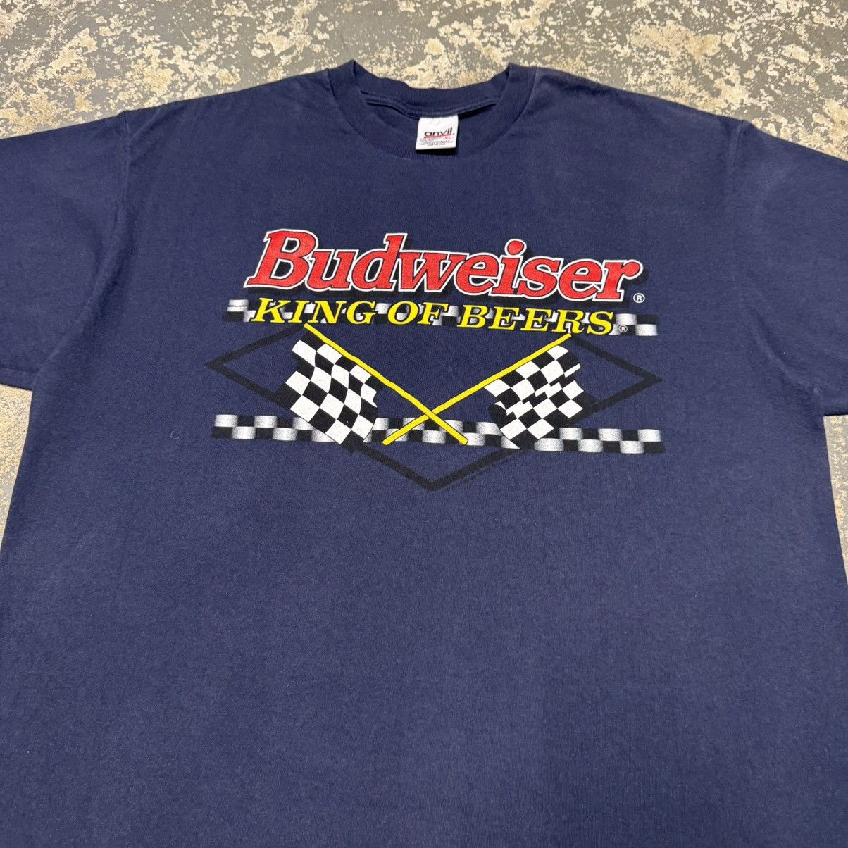 Vintage Vintage Budweiser King Of Beer Navy Racing Tshirt 90s Size US XL / EU 56 / 4 - 6 Thumbnail