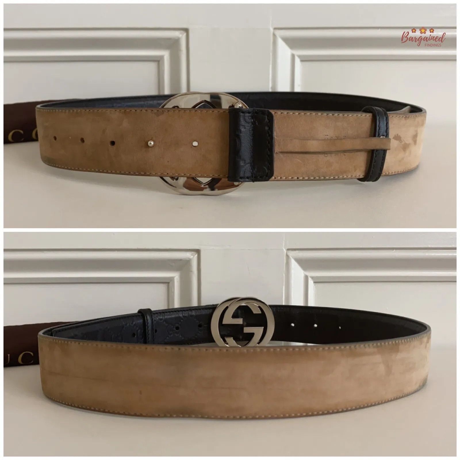 Gucci Gucci Black Guccissima Leather Silver Interlocking G Belt Size 34 - 4 Thumbnail