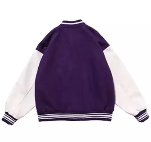 Bone Patchwork Varsity Jacket