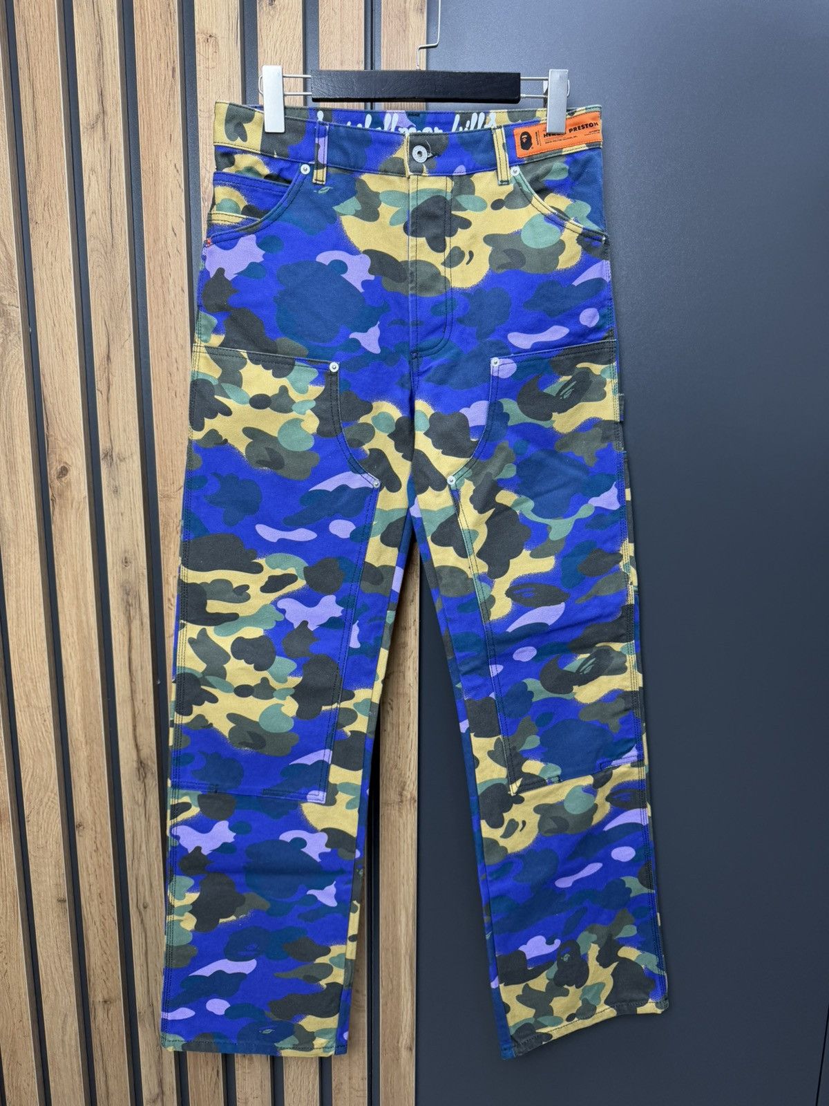 Bape Bape x Heron Preston Double Knee Camo Duck Painter Pants XS Size US 30 / EU 46 - 2 Thumbnail