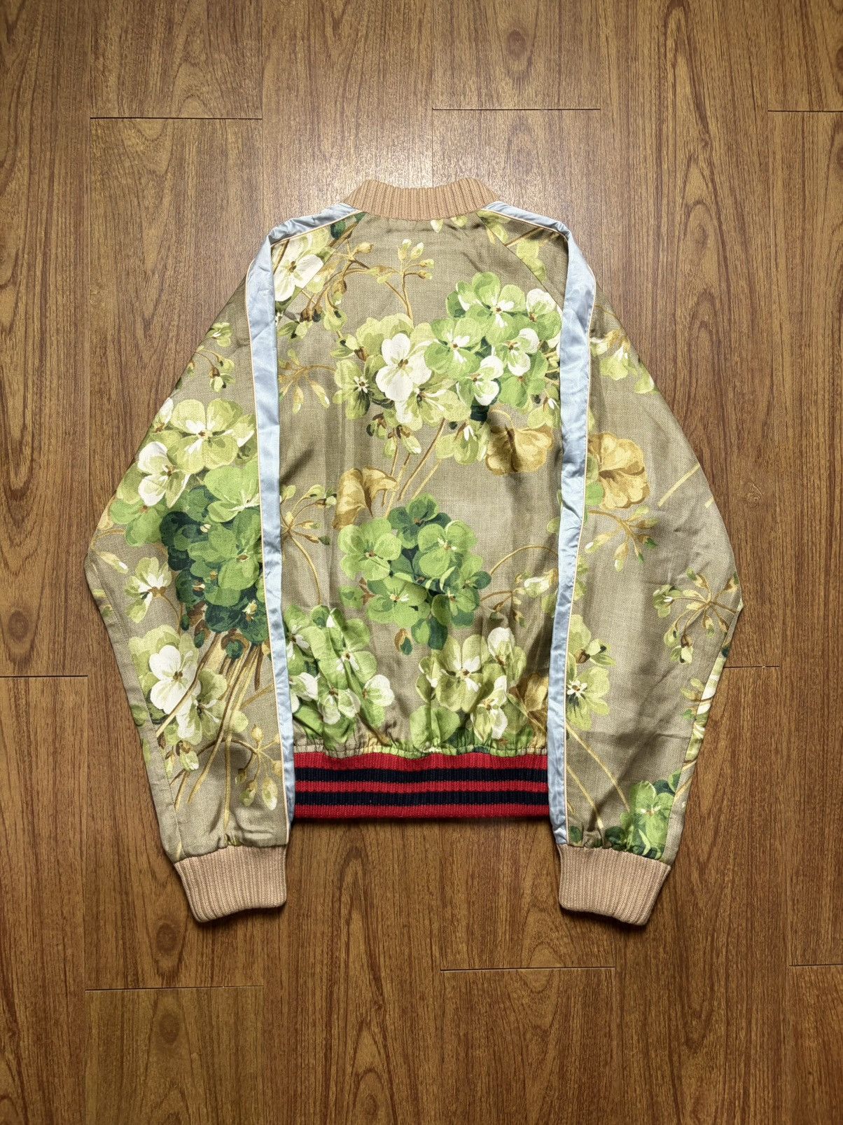 Gucci FREE TAX! Gucci Bloom Floral Silk Reversible Bomber Jacket Size US M / EU 48-50 / 2 - 7 Thumbnail