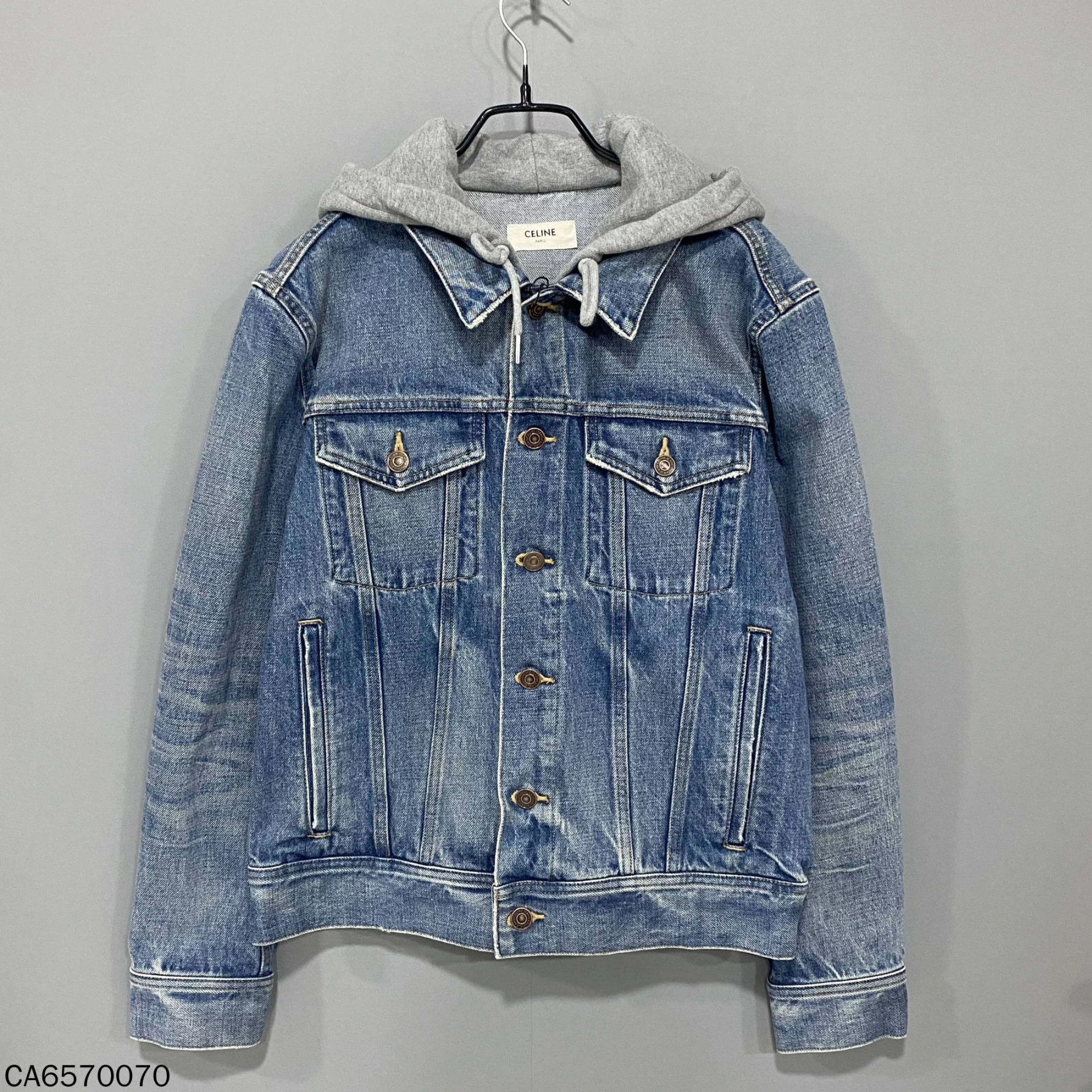 Celine Celine hooded logo denim jacket XS 99 new Size XS / US 0-2 / IT 36-38 - 1 Thumbnail