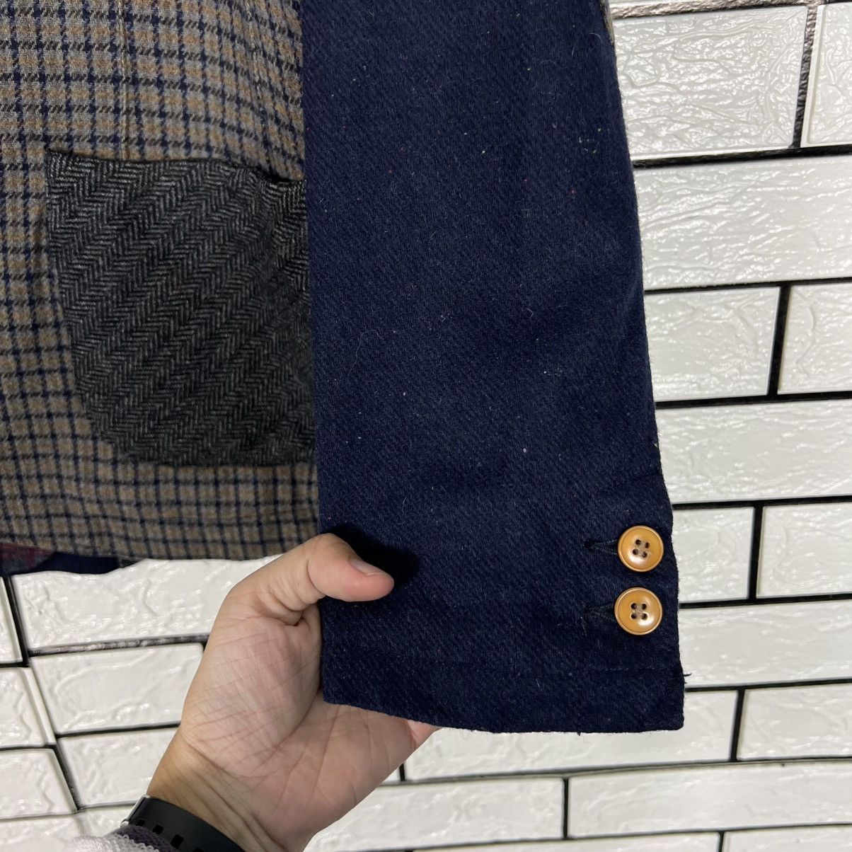 Japanese Brand GAIJIN MADE Hyrbid Pattern Checked Casual Jacket #4160-C190 Size US L / EU 52-54 / 3 - 7 Thumbnail