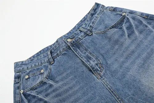 Japanese Brand × Jean Men's casual loose washed lightning pattern denim shorts Size US 32 / EU 48 - 4 Thumbnail