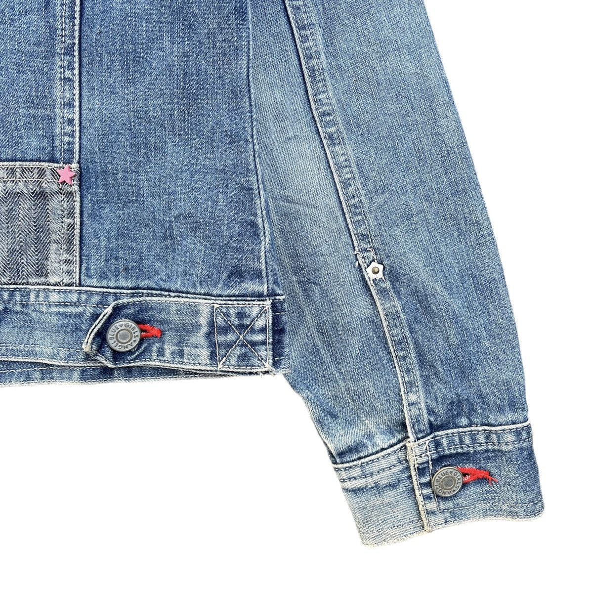 Angel Blue × Hysteric Glamour × Japanese Brand 🇯🇵 2000s Angel Blue Iconic Patchworks Logo Denim Jacket Size S / US 4 / IT 40 - 5 Thumbnail